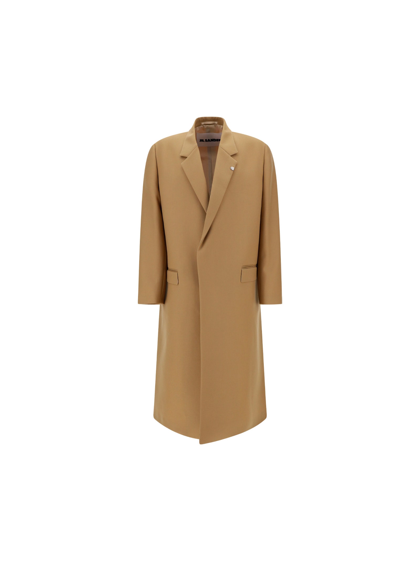 Mens Clothing Coats Raincoats and trench coats Jil Sander Cotton Double-breasted Trench Coat in Natural for Men 
