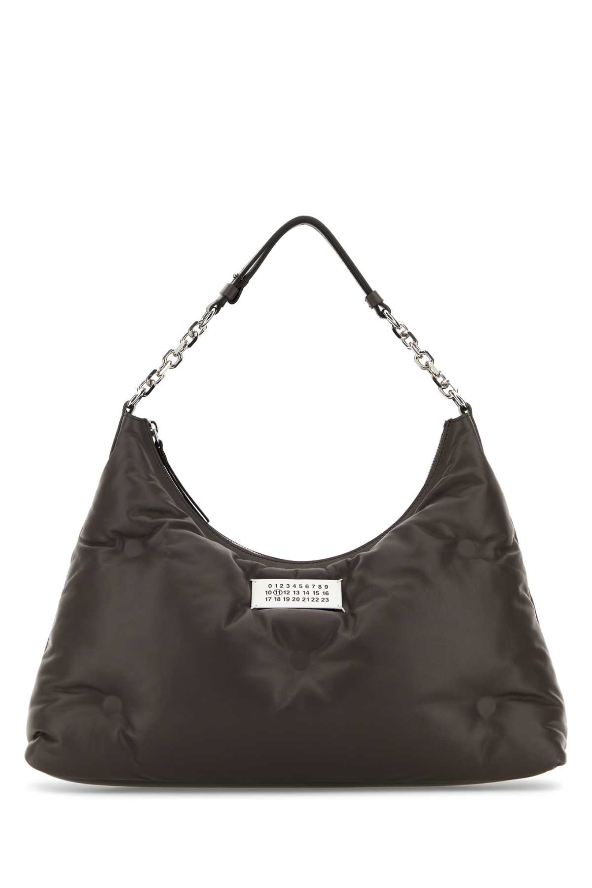 Shop Maison Margiela Brown Nappa Leather Medium Glam Slam Hobo Shoulder Bag In Elephant