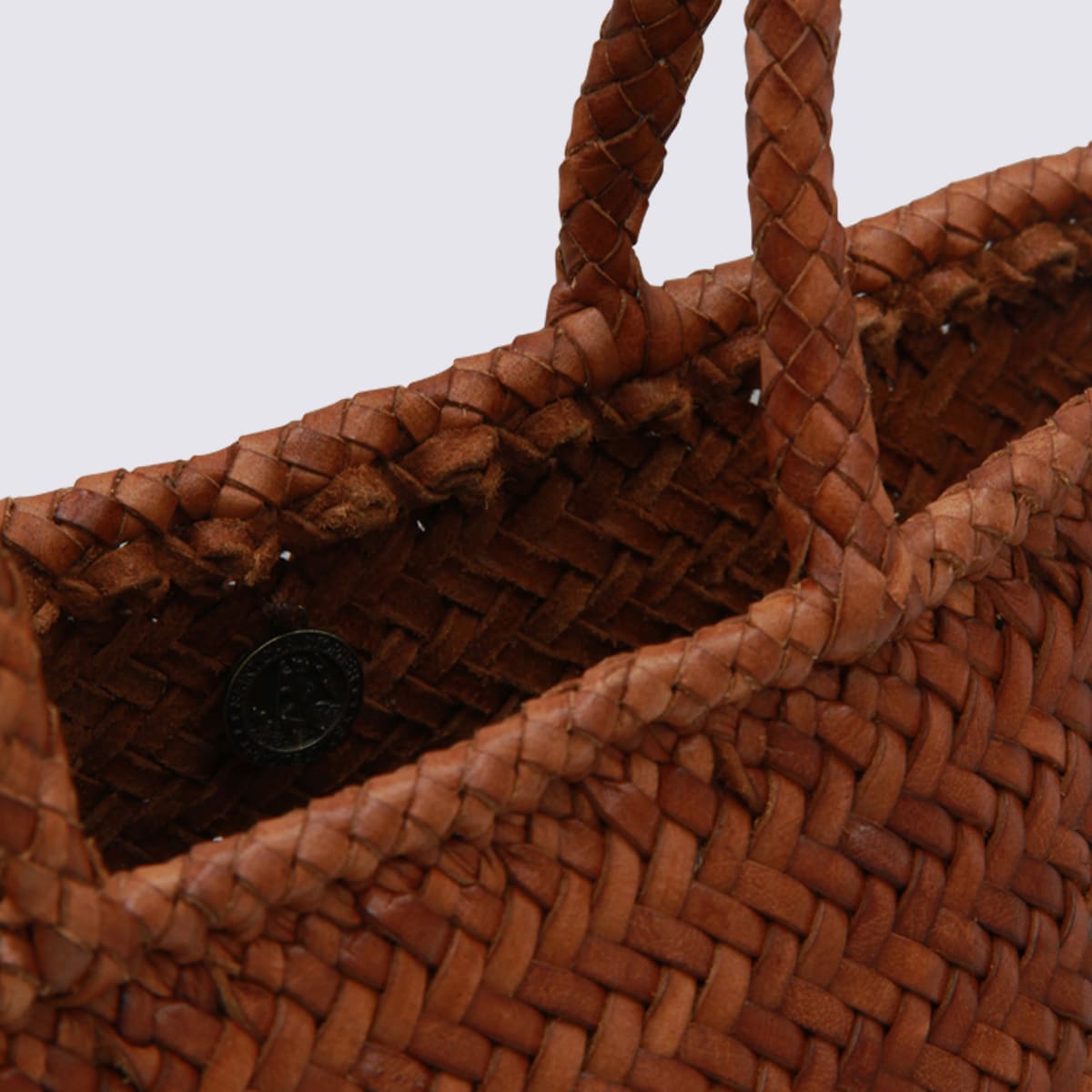 Dragon Diffusion Dark Orange Leather Grace Small Tote In Brown