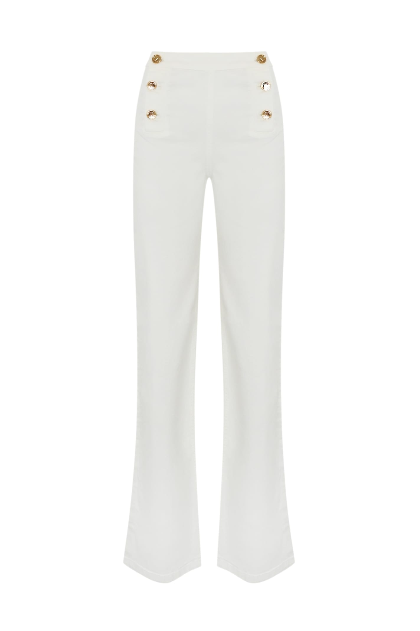 Wide Leg Trousers In White Denim