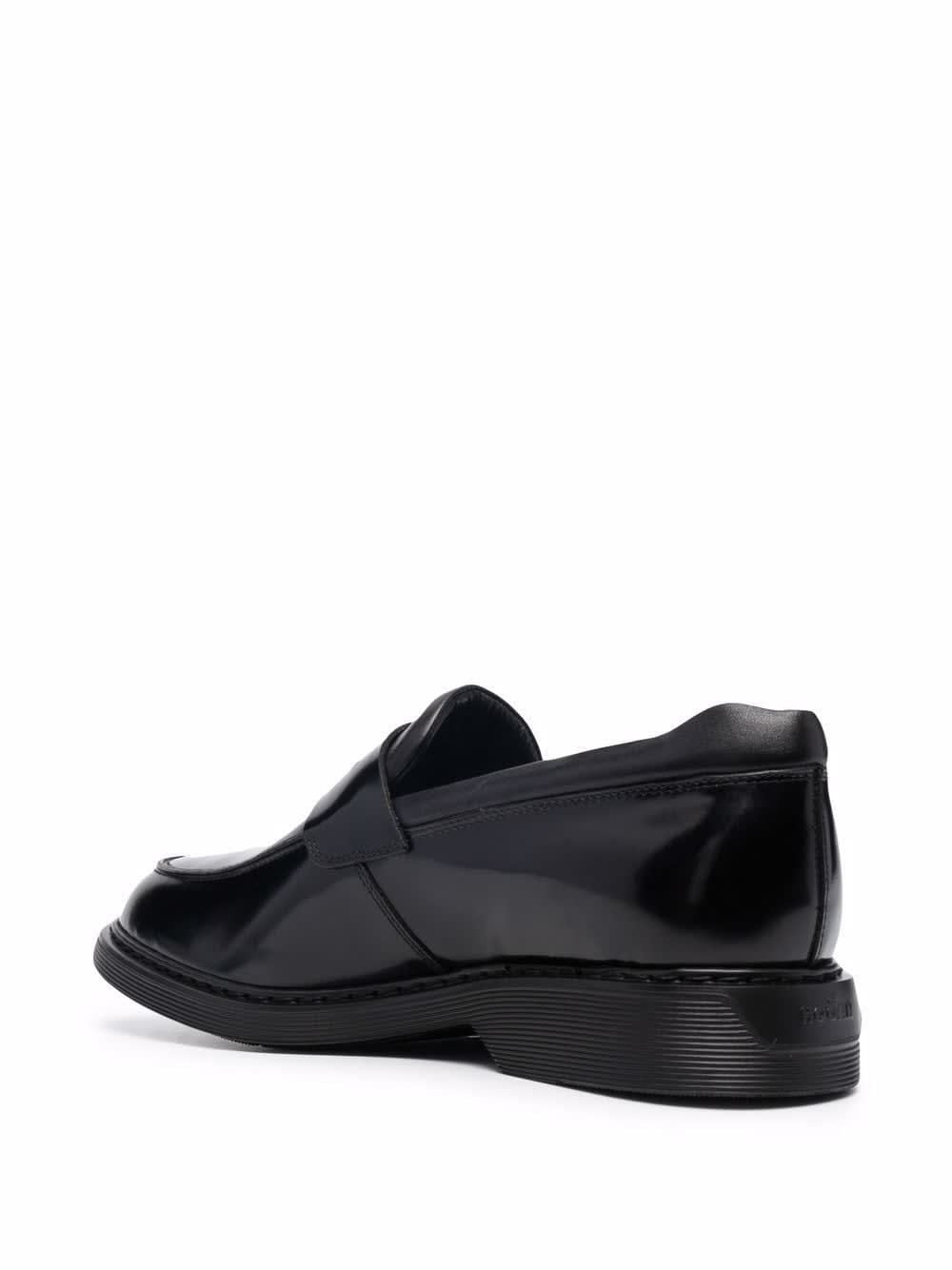 Shop Hogan H576 Loafers In Black