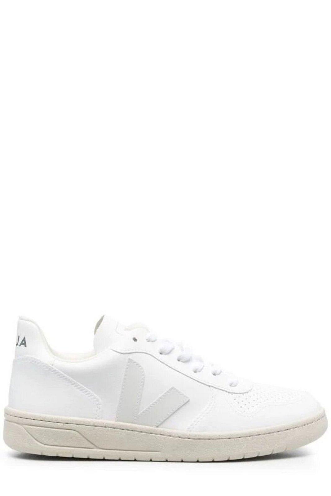 Veja V-10 Lace-up Sneakers In Full White