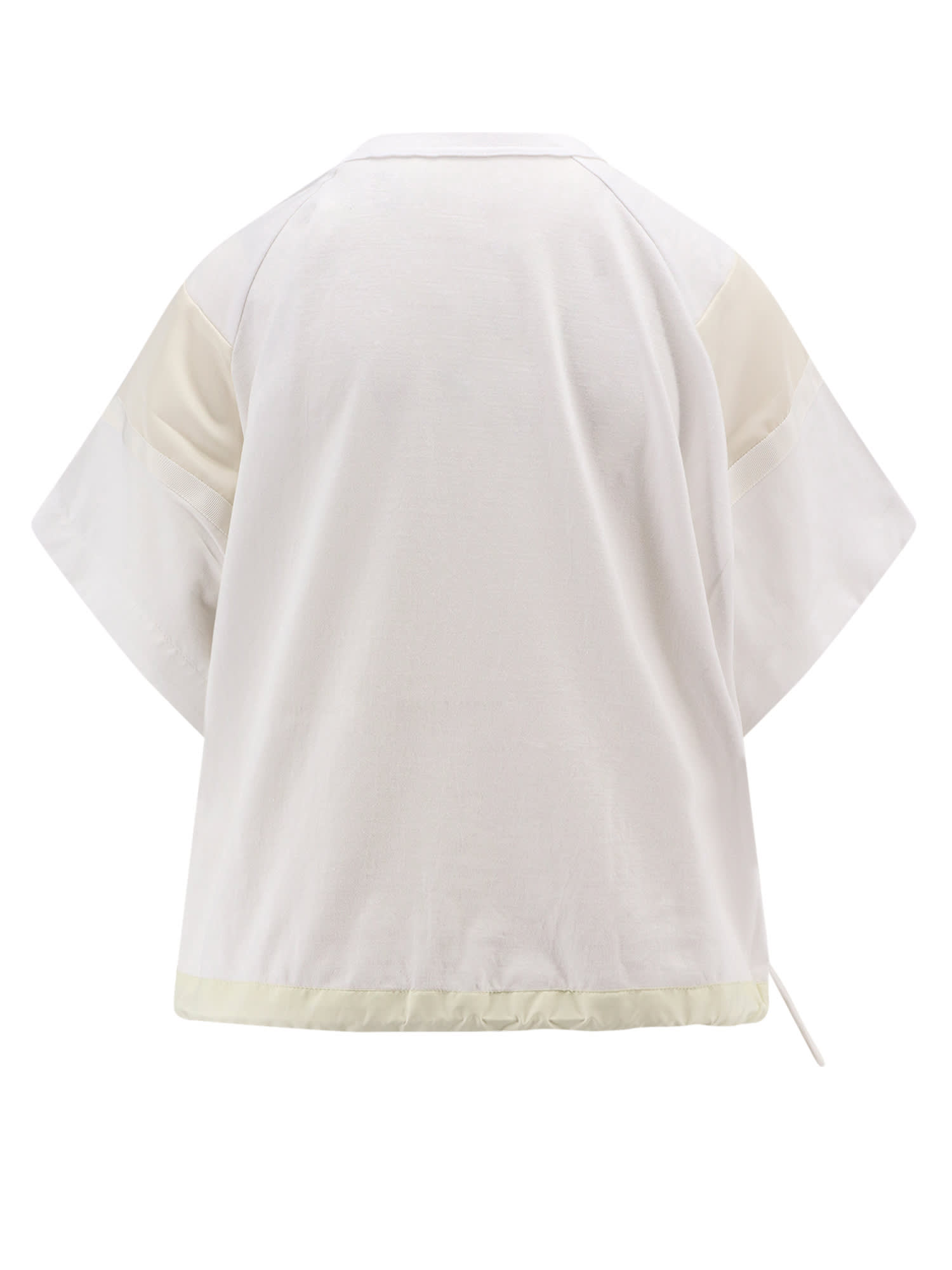 Shop Sacai Draw Stringed Hem T-shirt In White