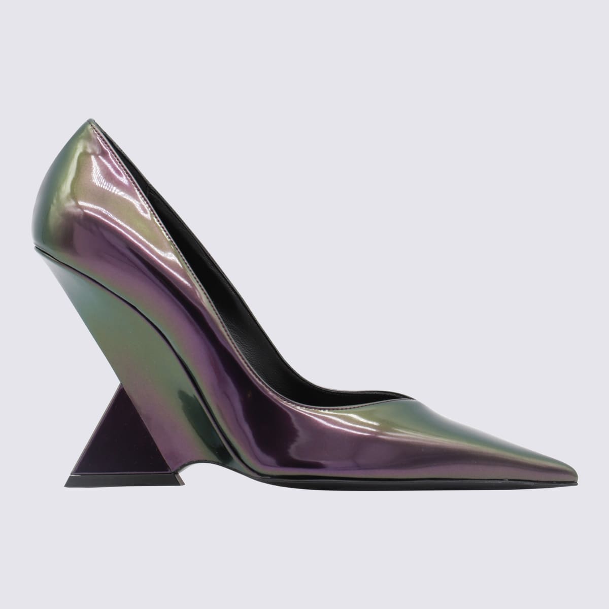 Shop Attico Holographic Cheope Pumps In Holographic Purple