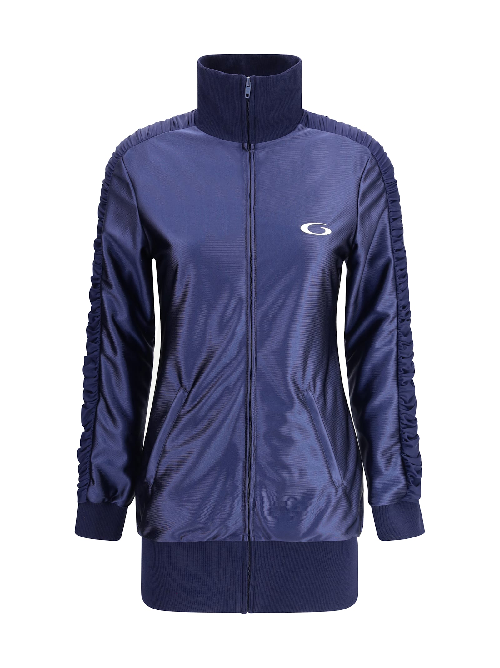 Balenciaga Shiny Jersey Fitted Tracksuit Dress