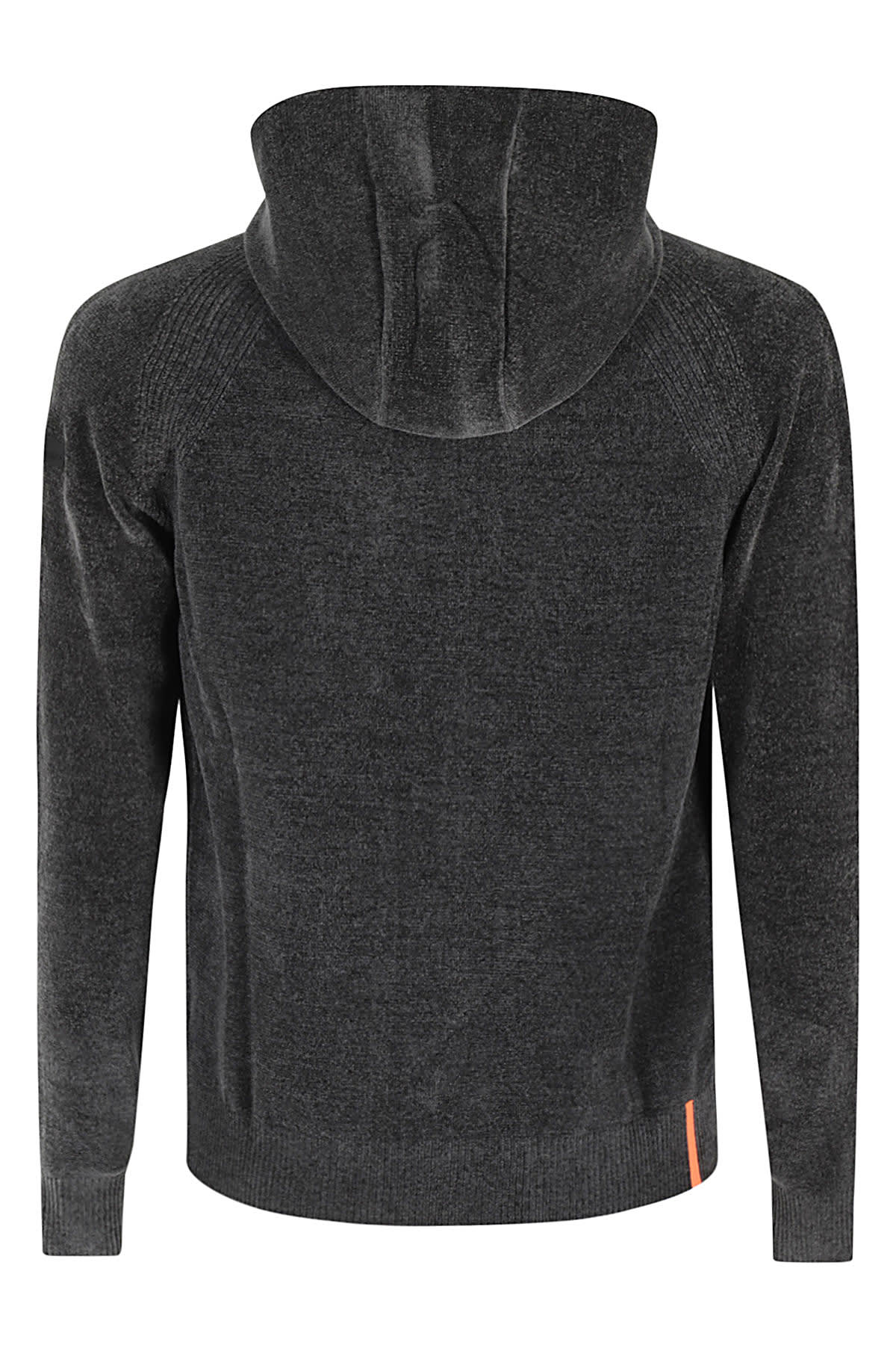 Rrd - Roberto Ricci Design Velvet Hood Zip Knit In Verde Bosco