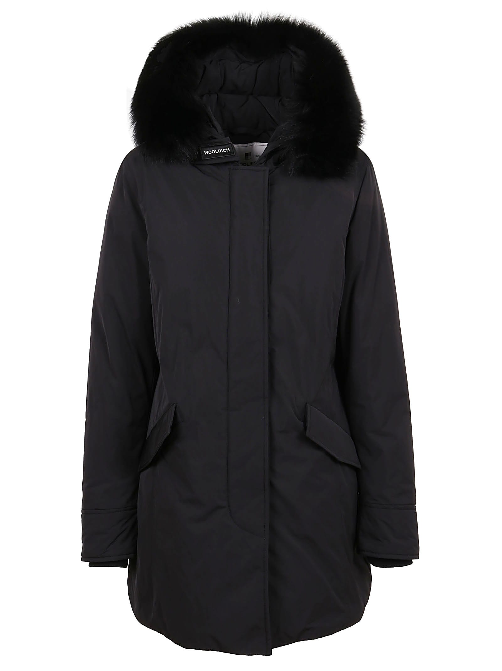 Woolrich Black Technical Fabric Padded Coat