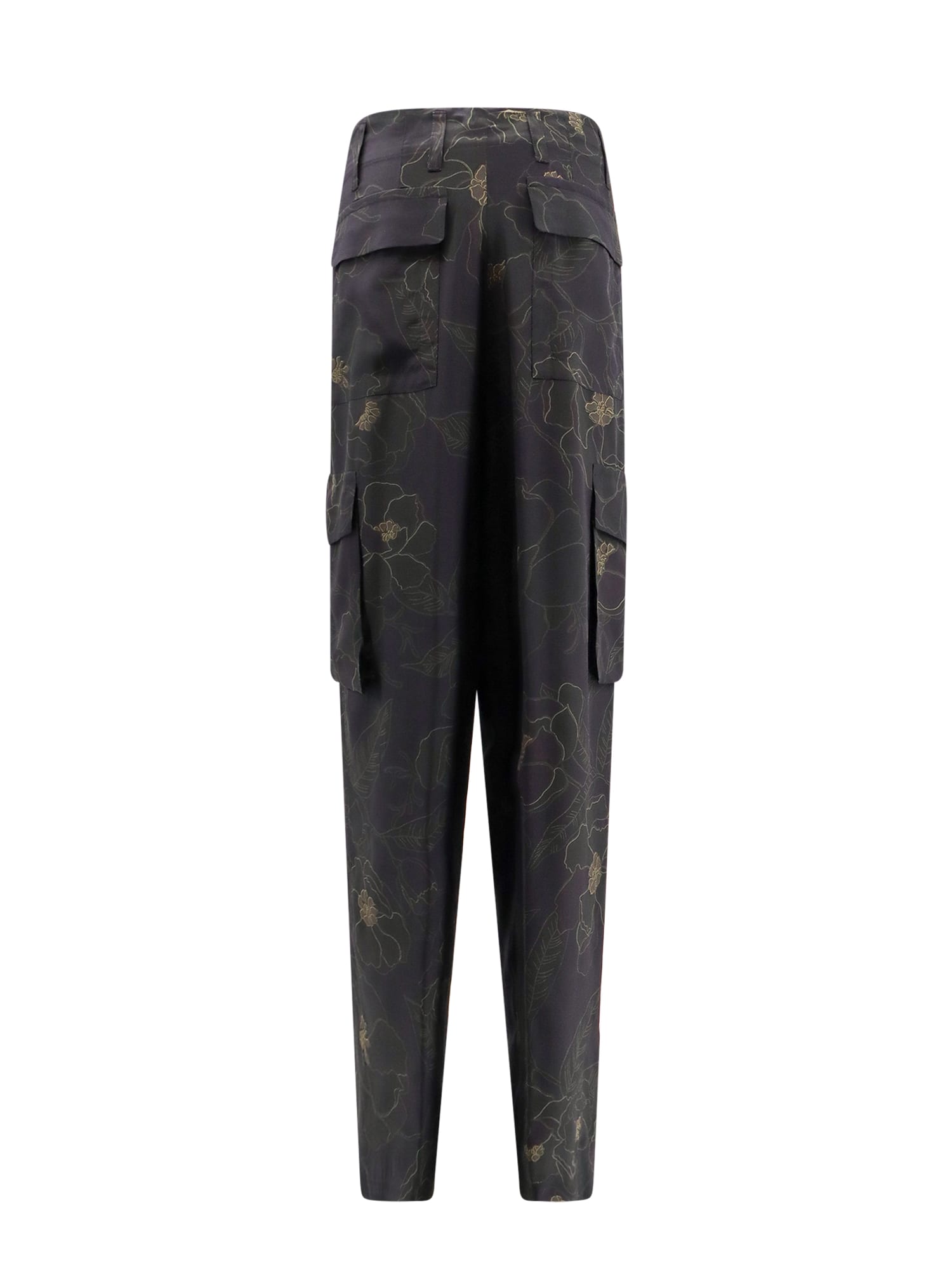 Shop Dries Van Noten Silk Cargo Trouser In Black
