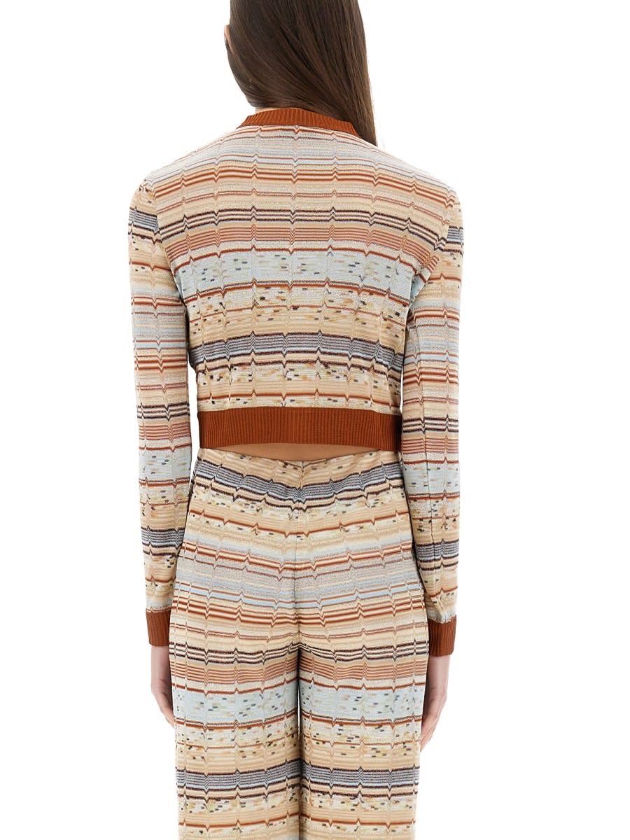 MISSONI STRIPED PATTERN CARDIGAN