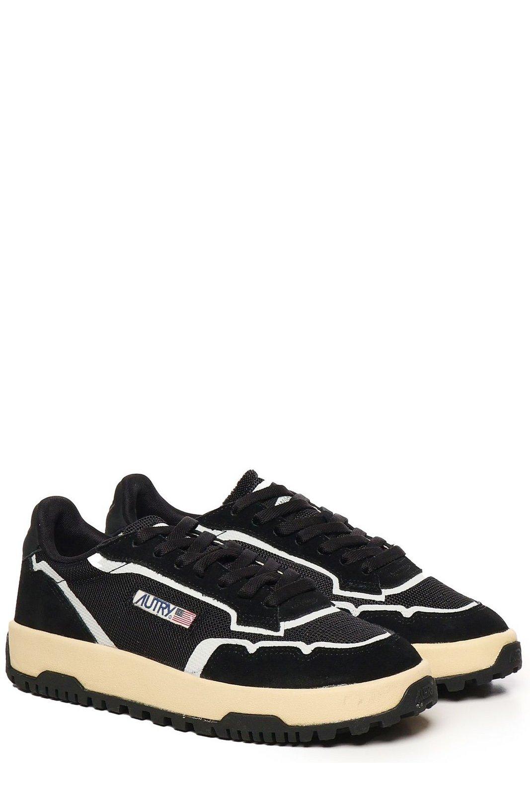Autry Wildpace Nubuck And Rubber-trimmed Suede And Mesh Sneakers In Black
