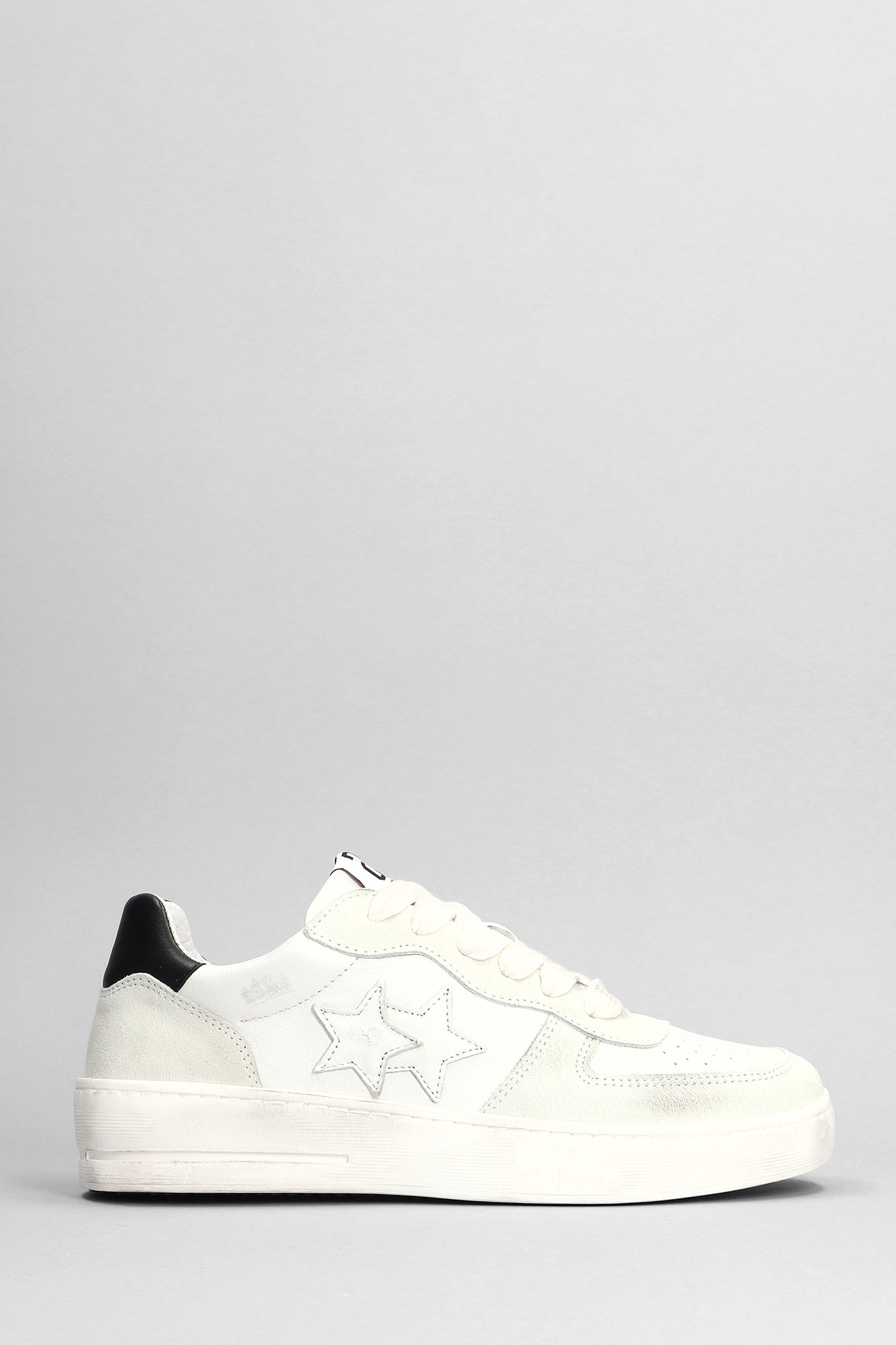 Padel Star Sneakers In White Suede And Leather 2Star