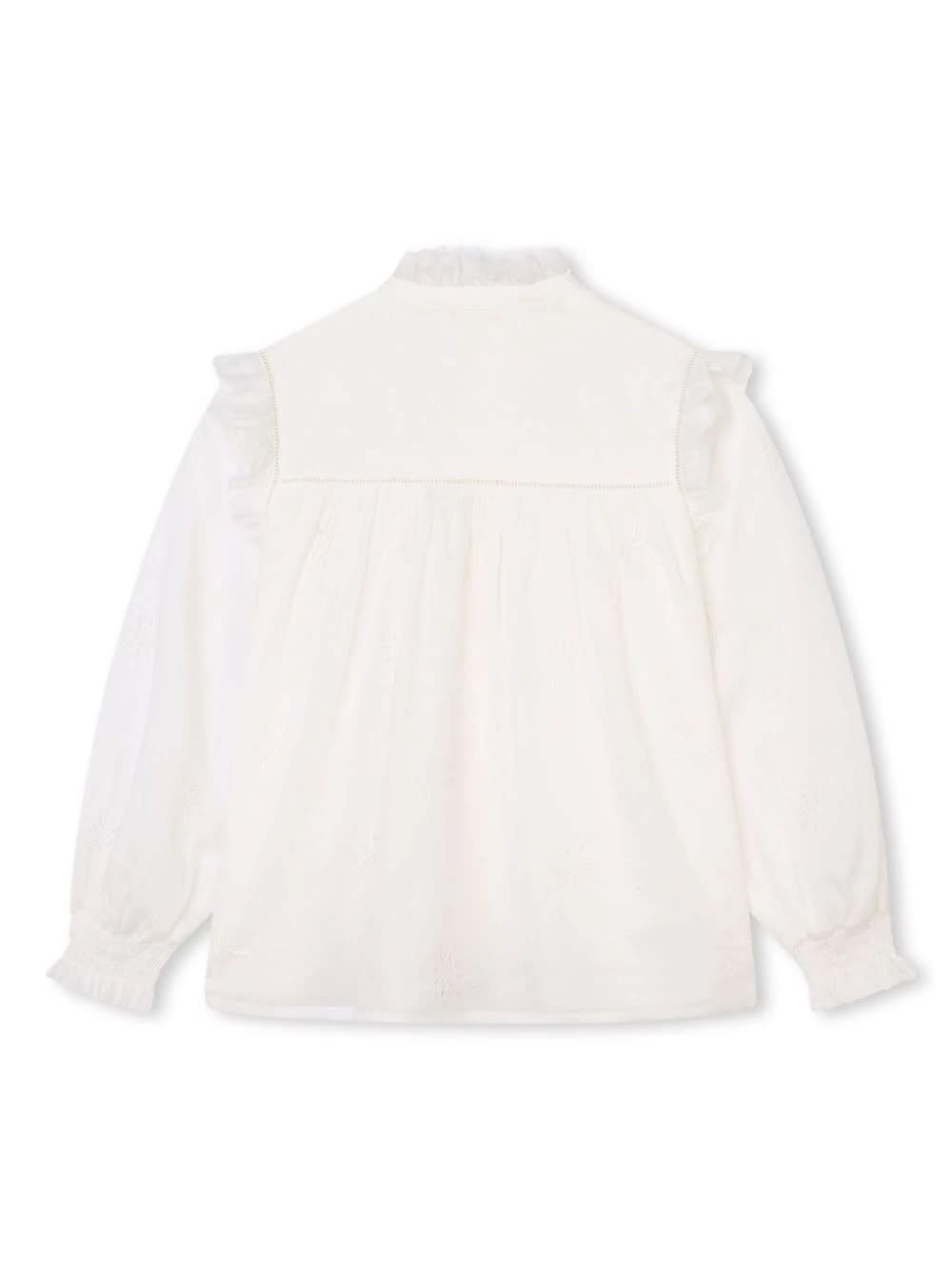 Shop Chloé White Shirt With All-over Star Embroidery