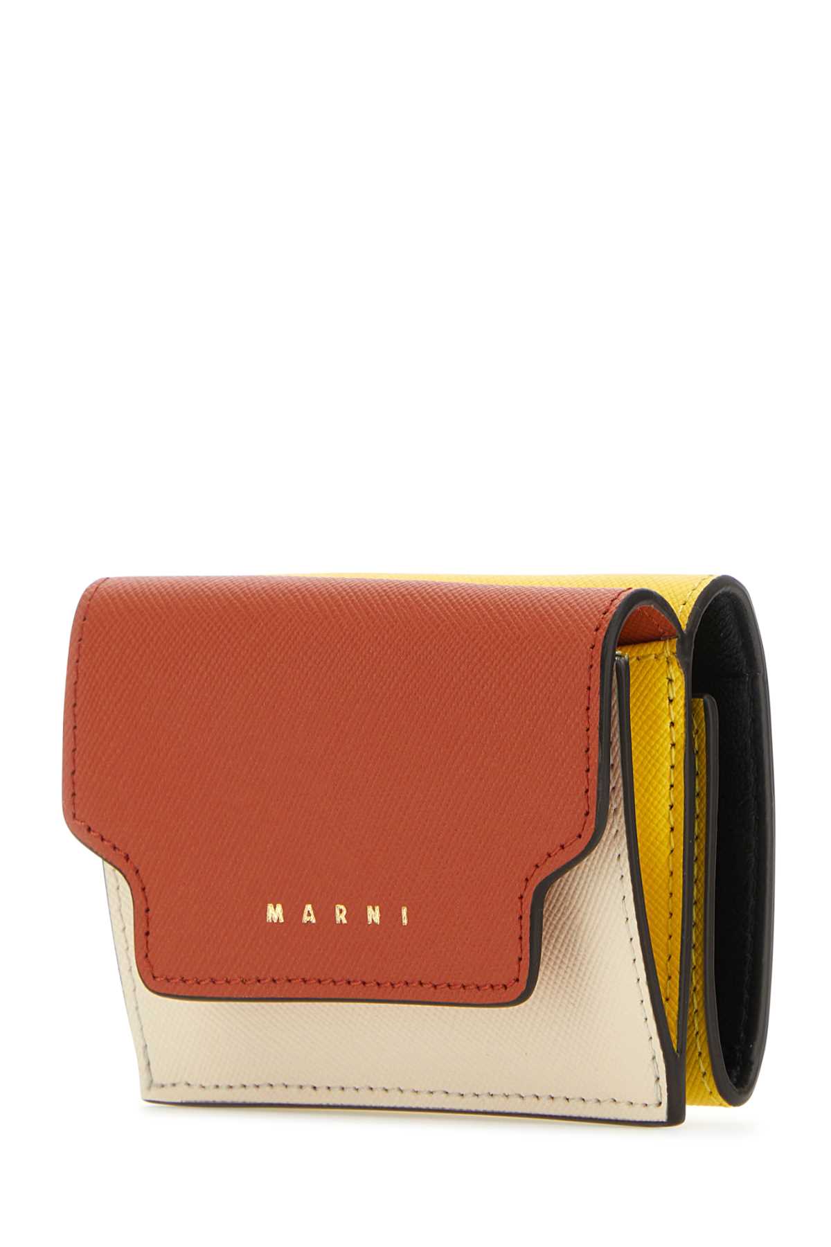 Marni Multicolor Leather Wallet In Tabascotalclemon