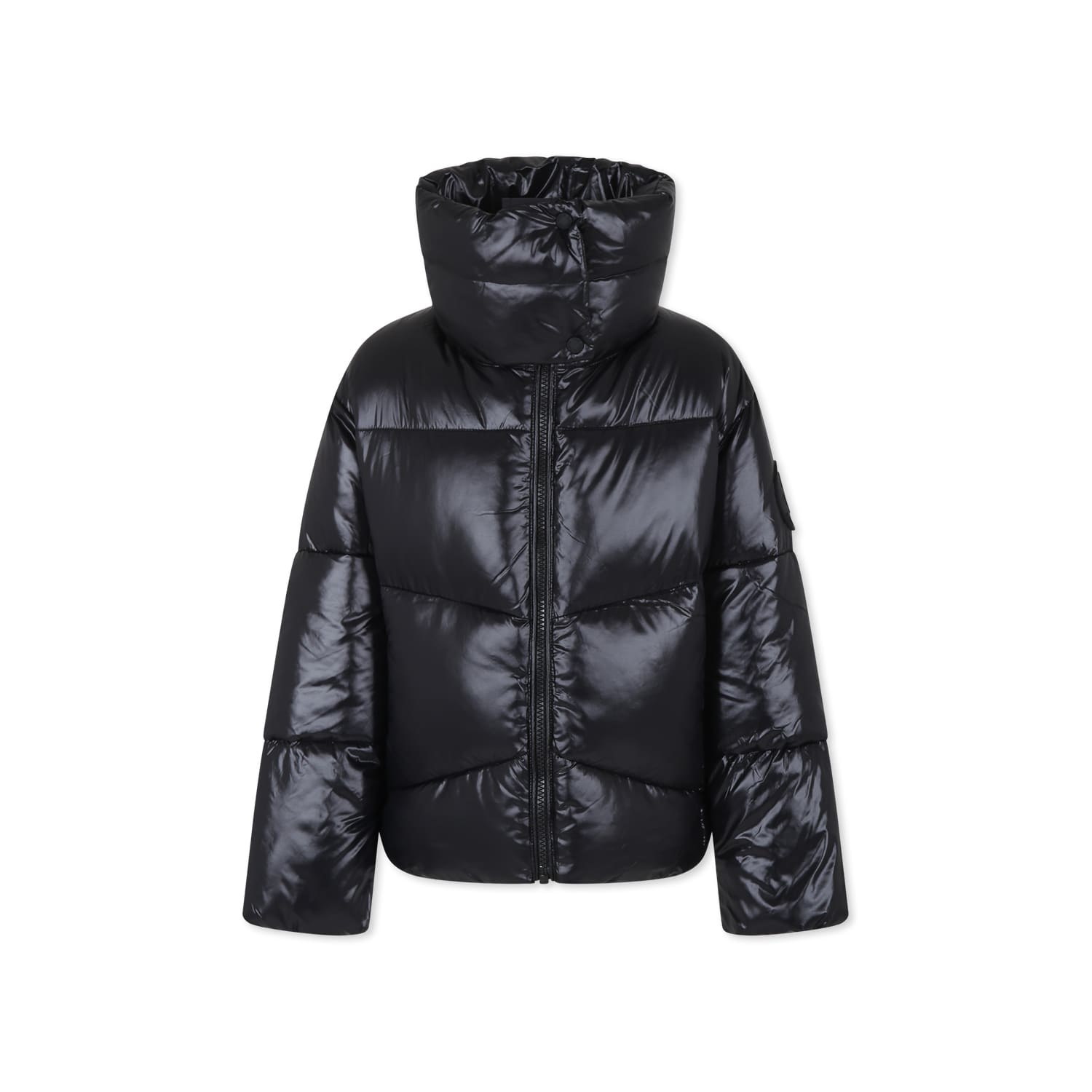Save The Duck Black Down Jacket For Girl In Black