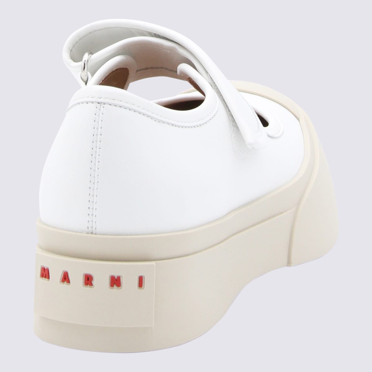 Shop Marni White Leather Sandals In Lily White