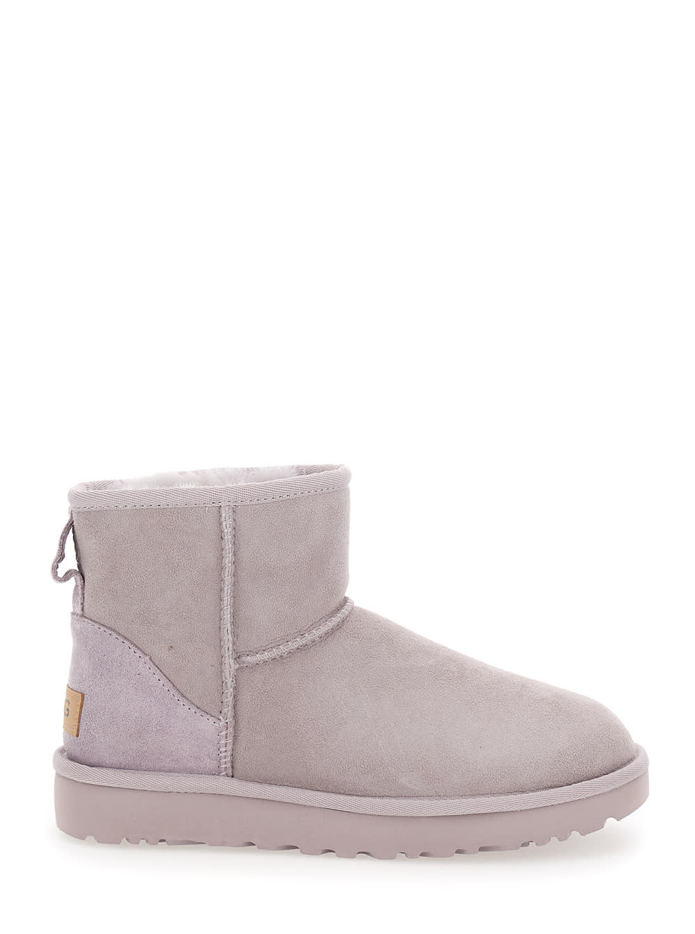 Ugg Light Gray Mini Boots In Suede Woman