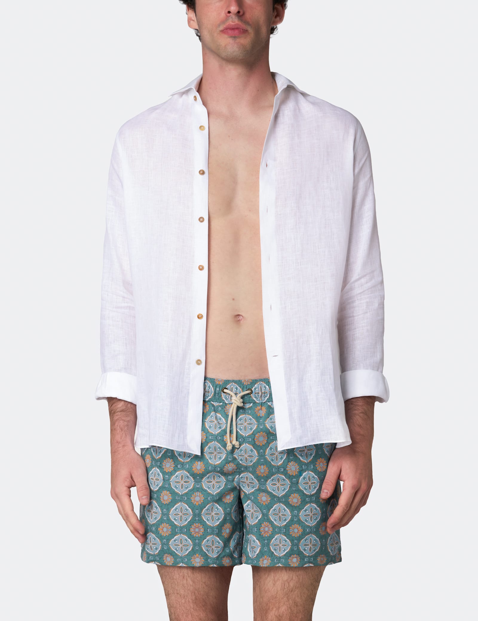 Maestrale Celeste/verde Swim Shorts