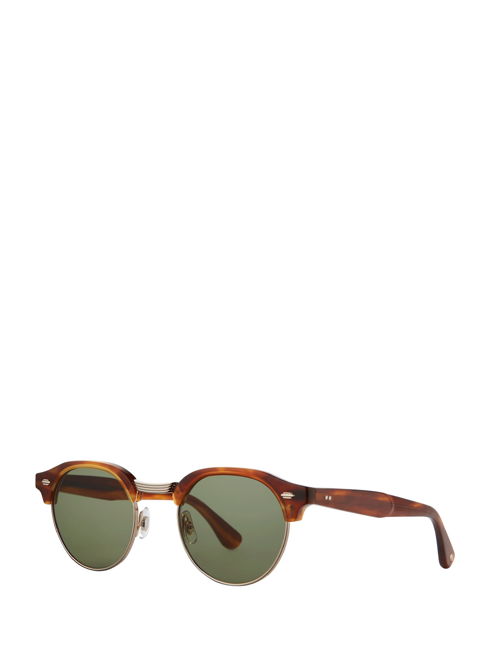 GARRETT LEIGHT OAKWOOD SUN HONEY AMBER TORTOISE-GOLD/GREEN SUNGLASSES
