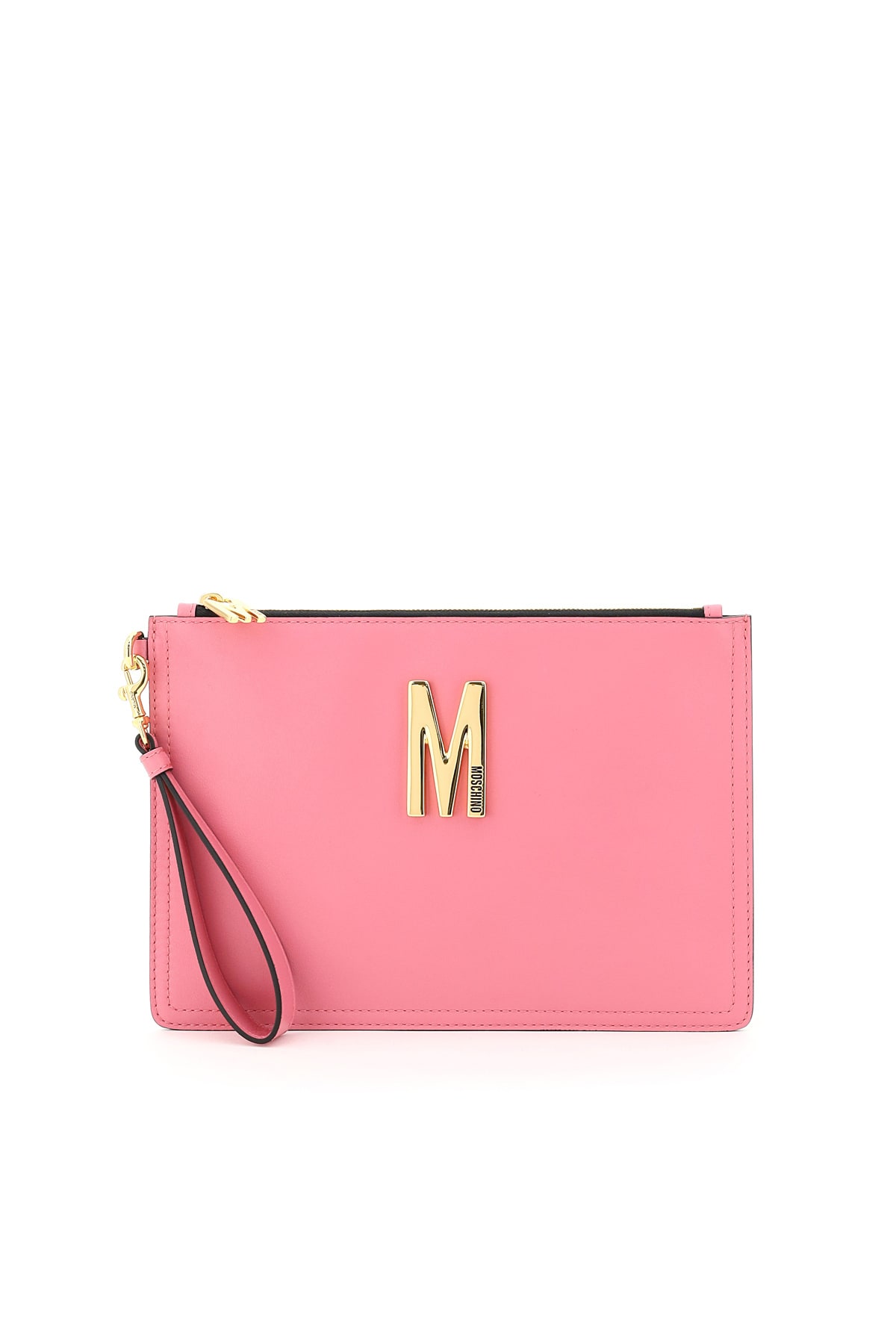 Moschino Leather Pouch With Monogram