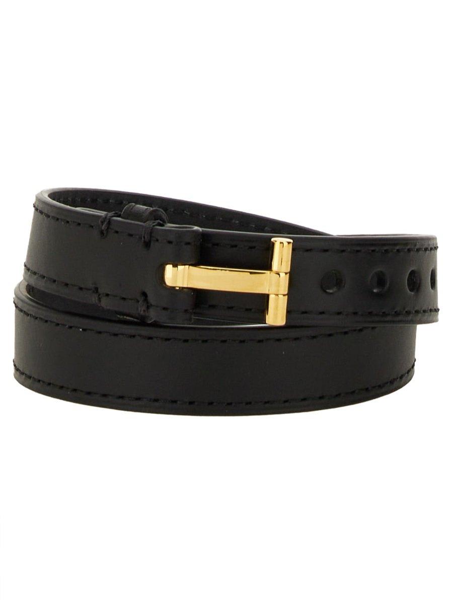 Shop Tom Ford T-buckle Fastened Bracelet In Black