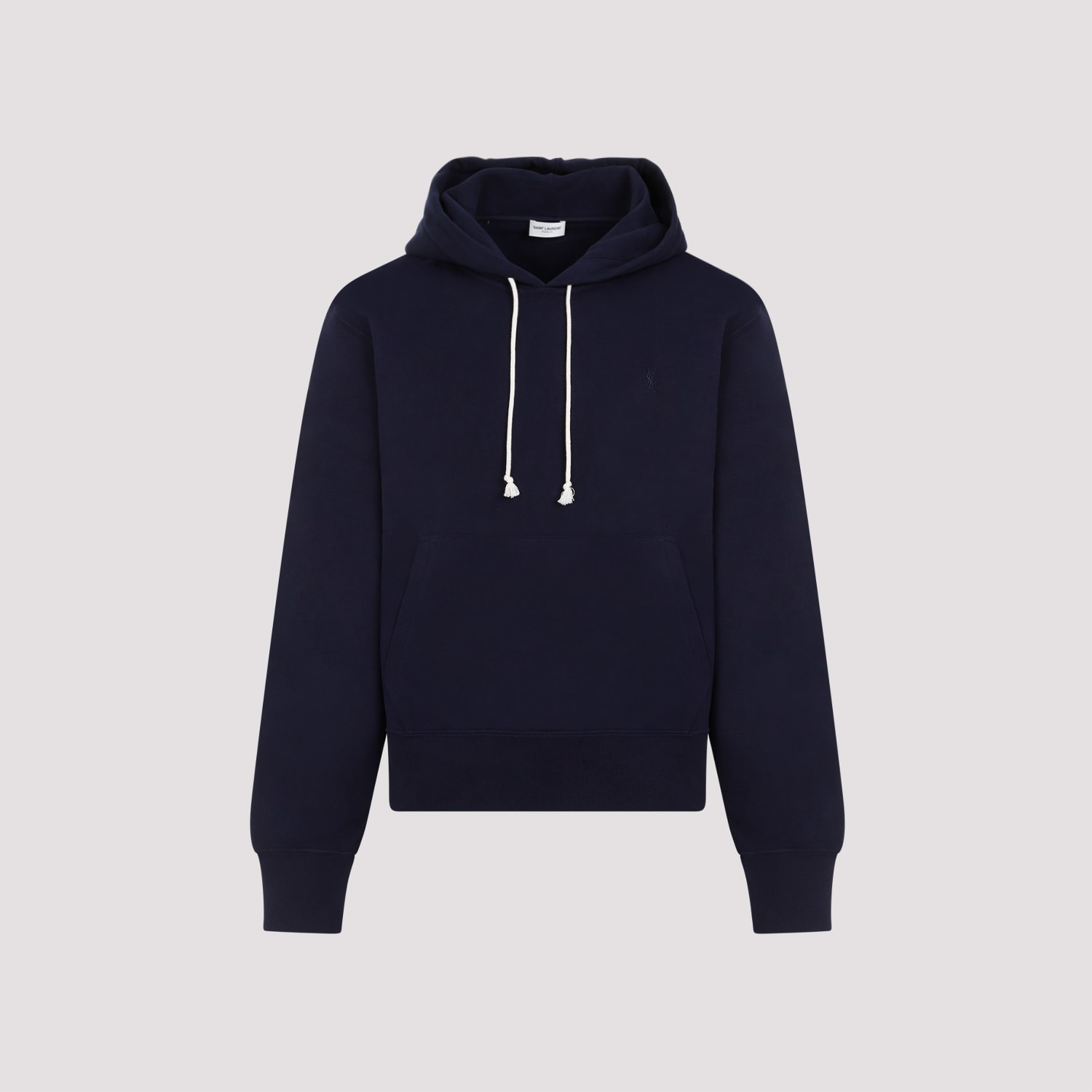 Shop Saint Laurent Cotton Hoodie In Marine