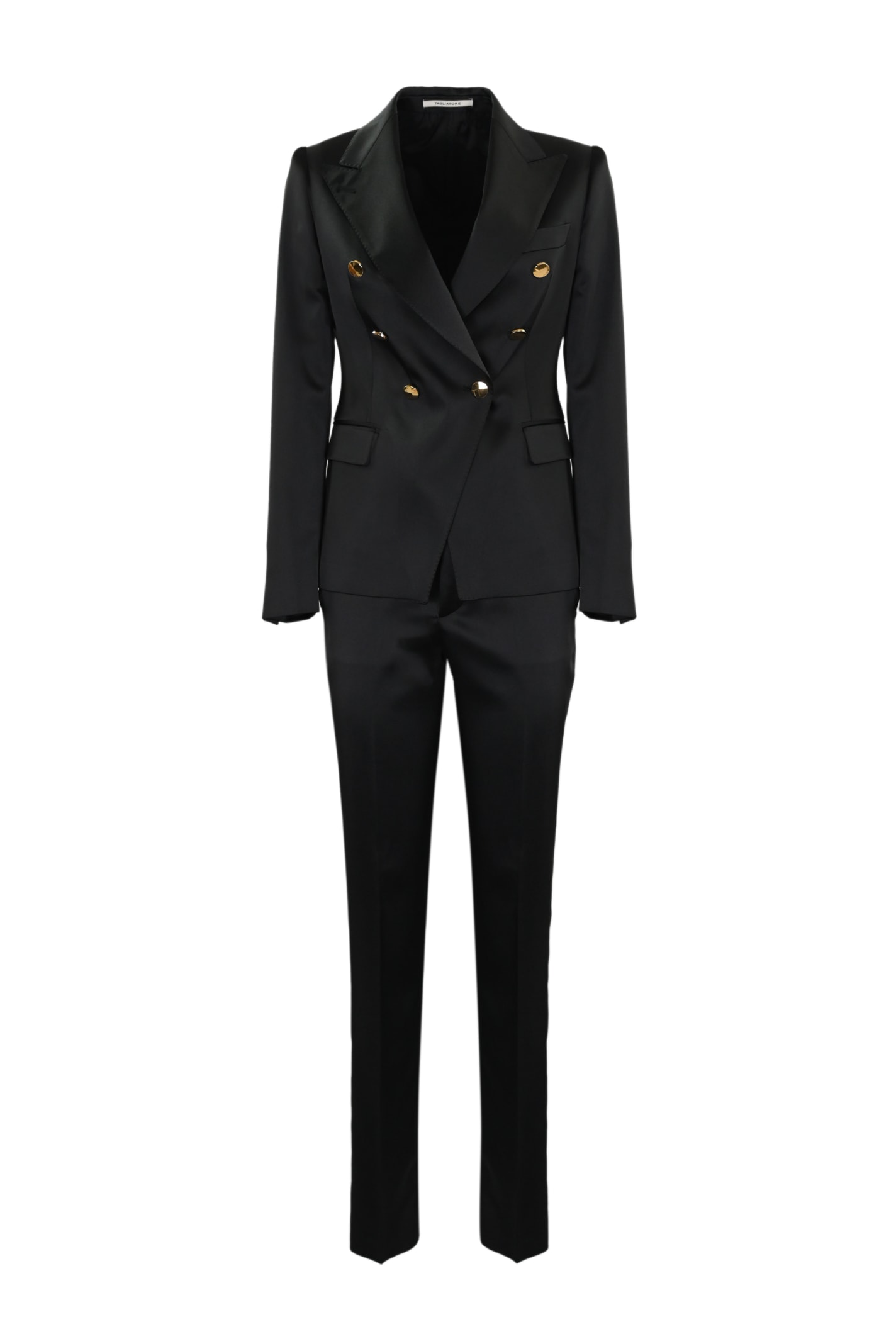 Shop Tagliatore Alicya Tuxedo Effect Suit In Nero
