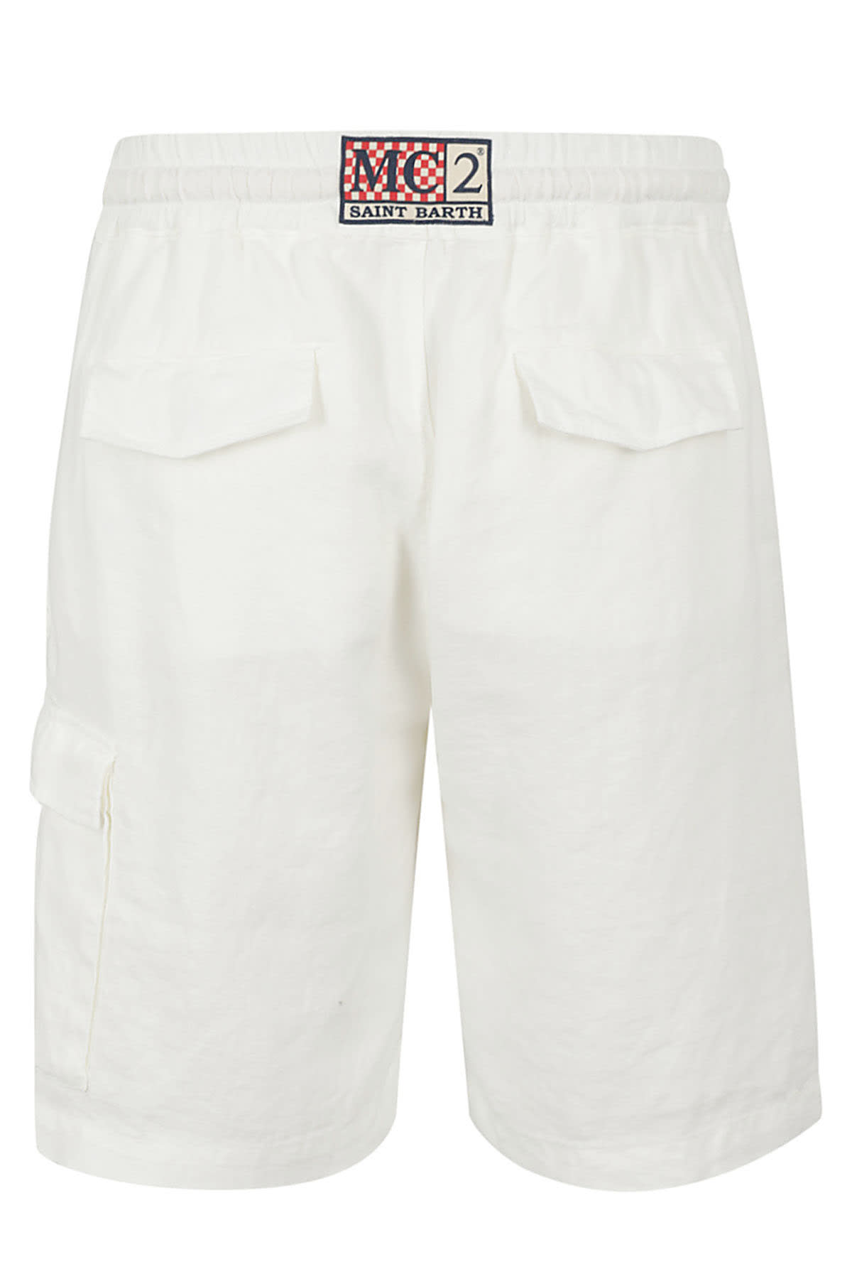Shop Mc2 Saint Barth Bermuda Chinos With Side Pocket In White