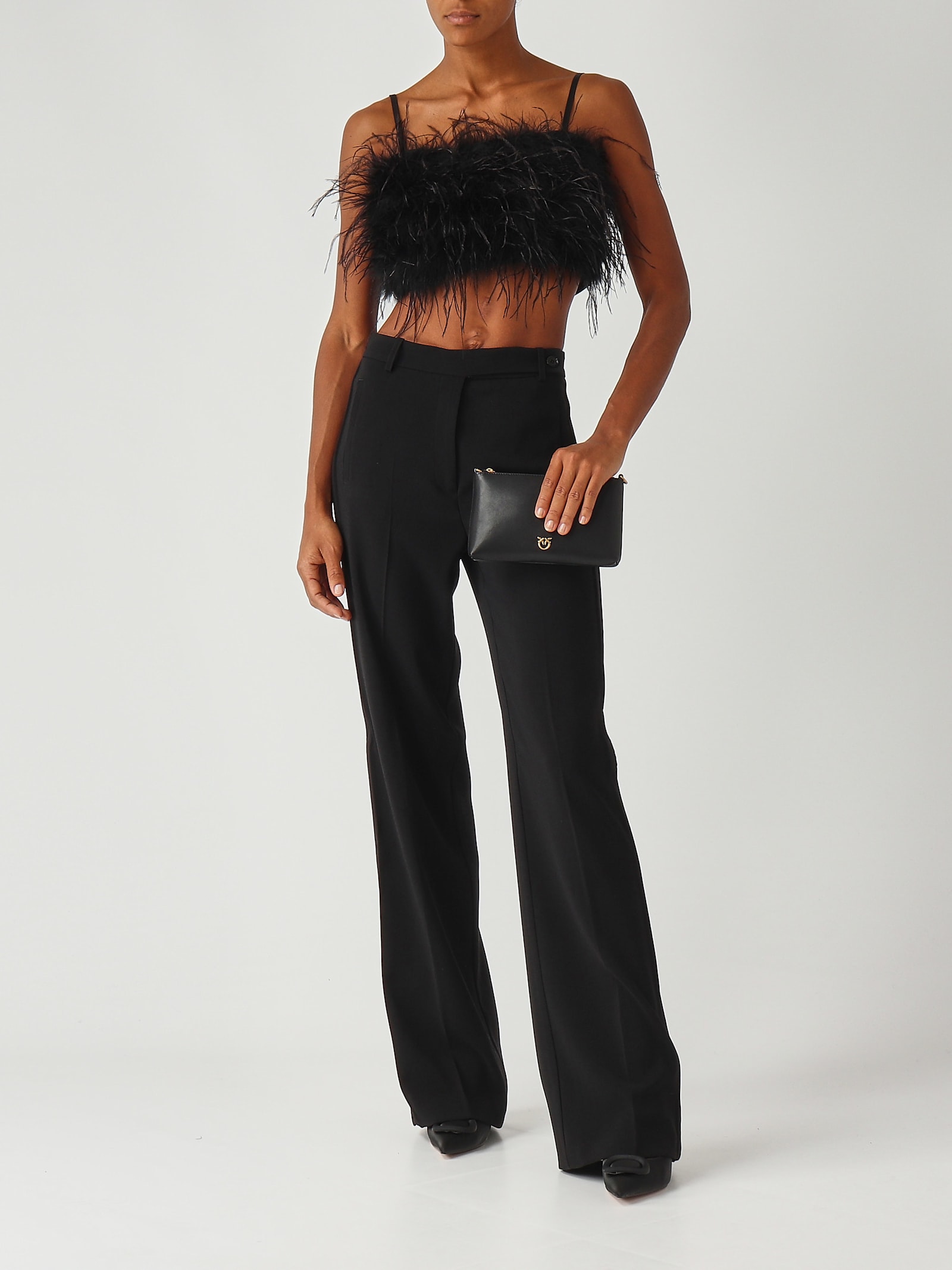 Pinko Flat Horizontal Mini Clutch In Black