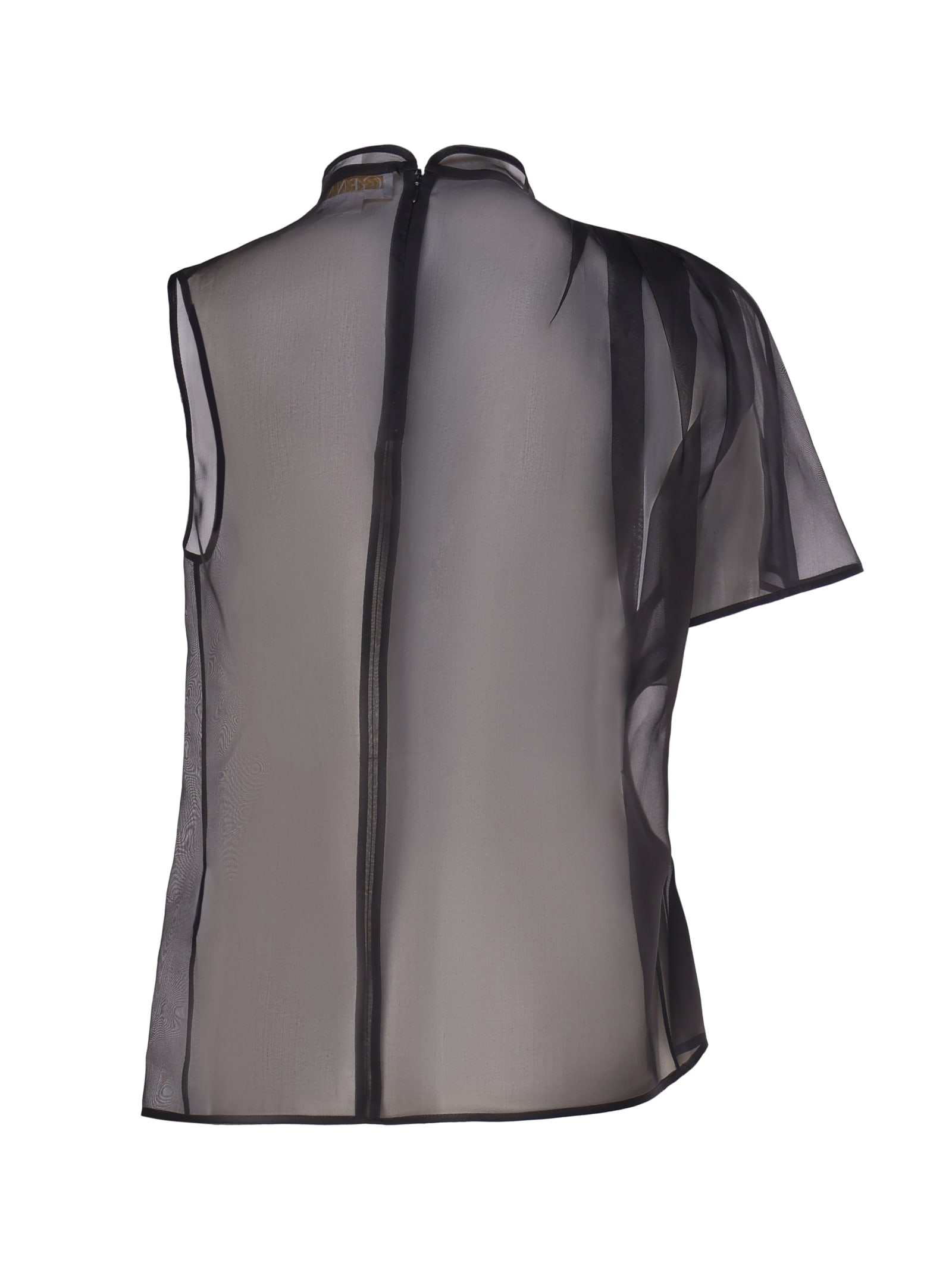 Shop Genny Asimmetrical Top In Silk In Black