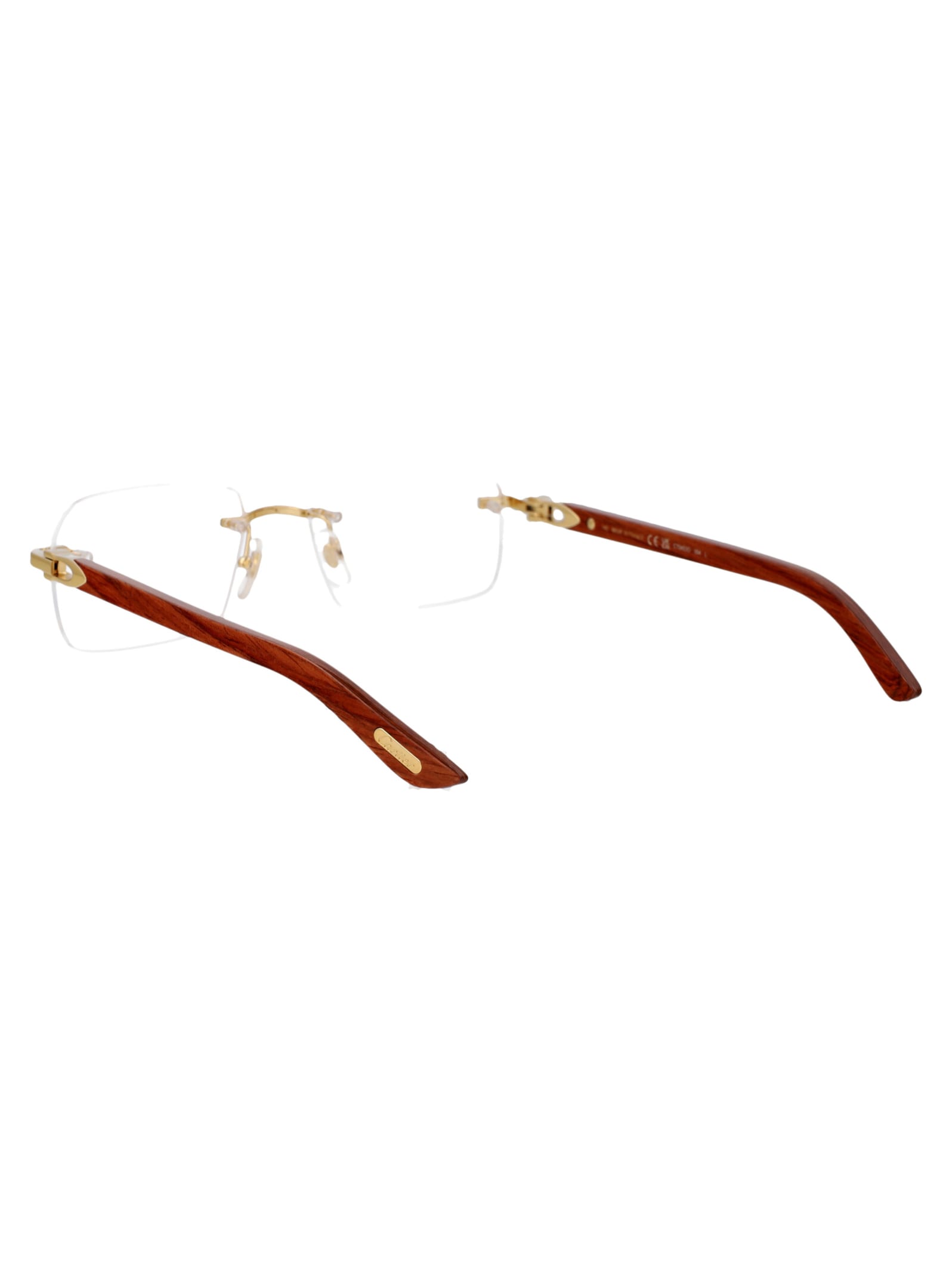 Shop Cartier Ct0453o Glasses In 004 Gold Brown Transparent