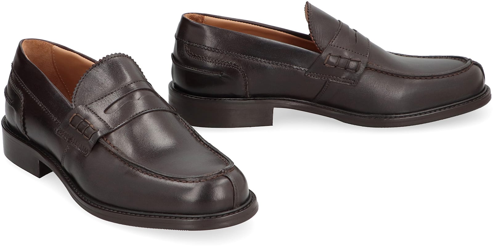 Bruno Magli Calfskin Loafers In Brown