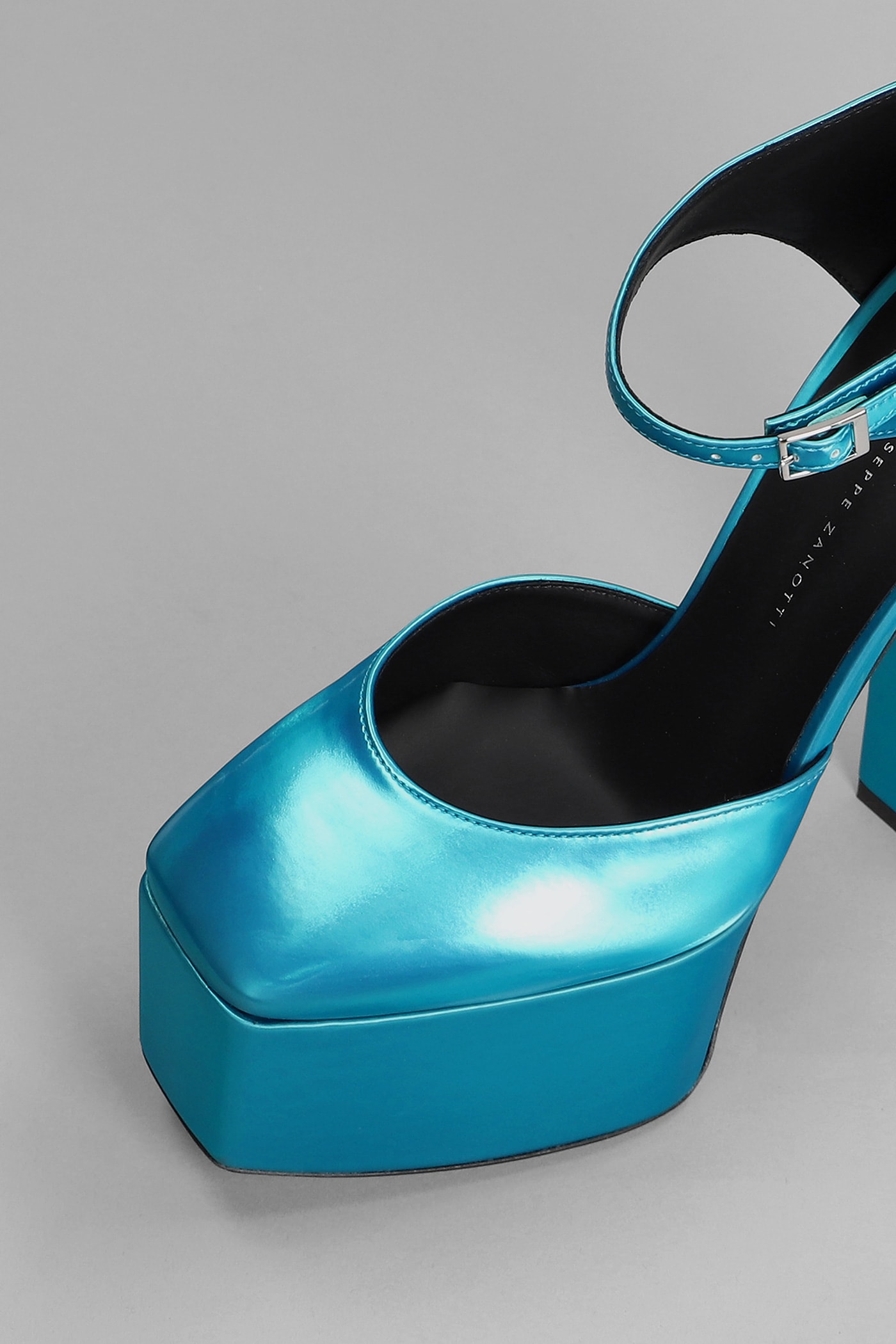 Shop Giuseppe Zanotti Bebe Sandals In Cyan Leather In Light Blue