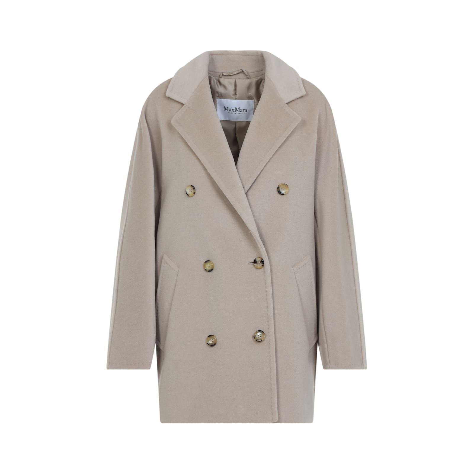 Max Mara Rebus Double-breasted Wool Coat In Gray