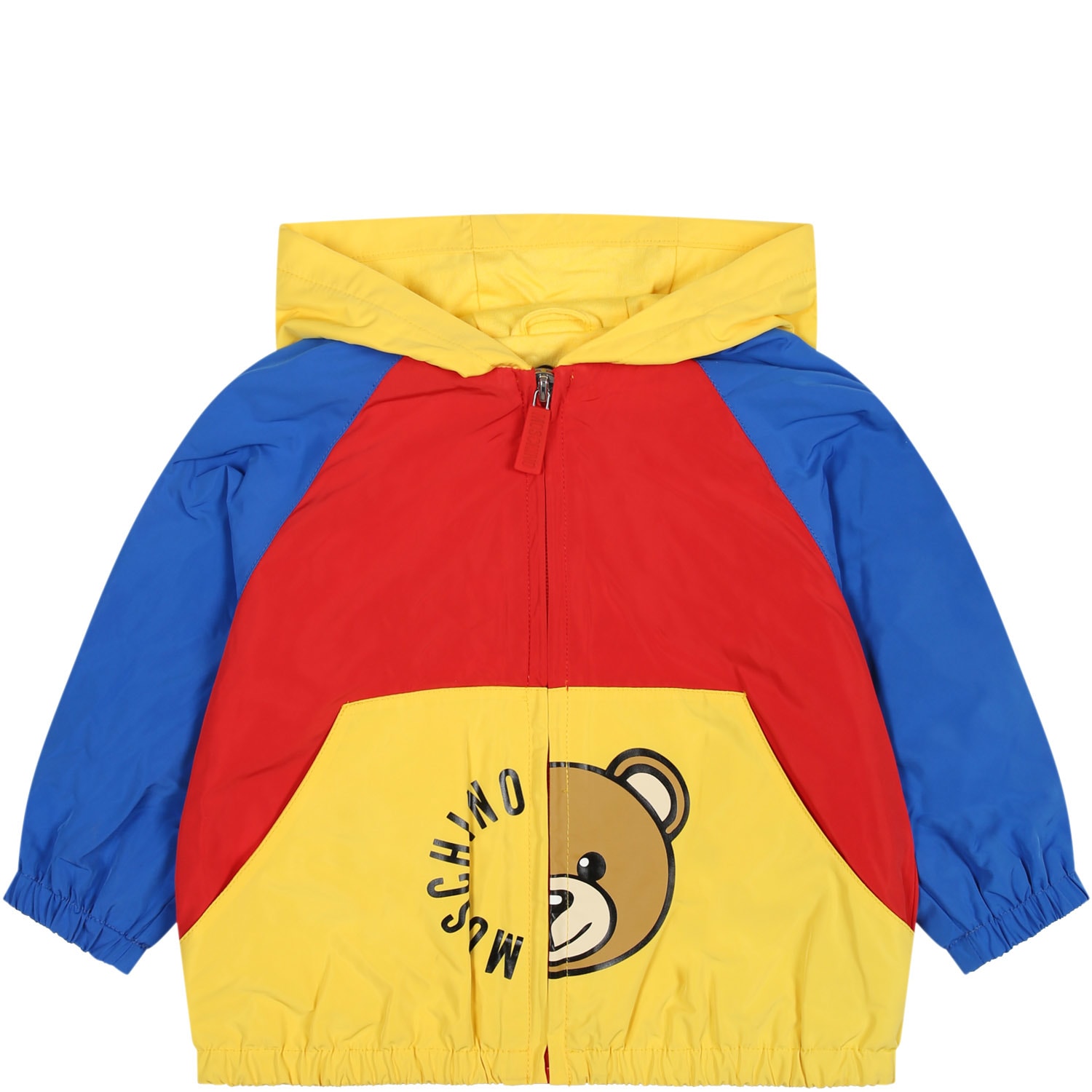 Shop Moschino Multicolor Windbreaker For Baby Boy With Teddy Bear