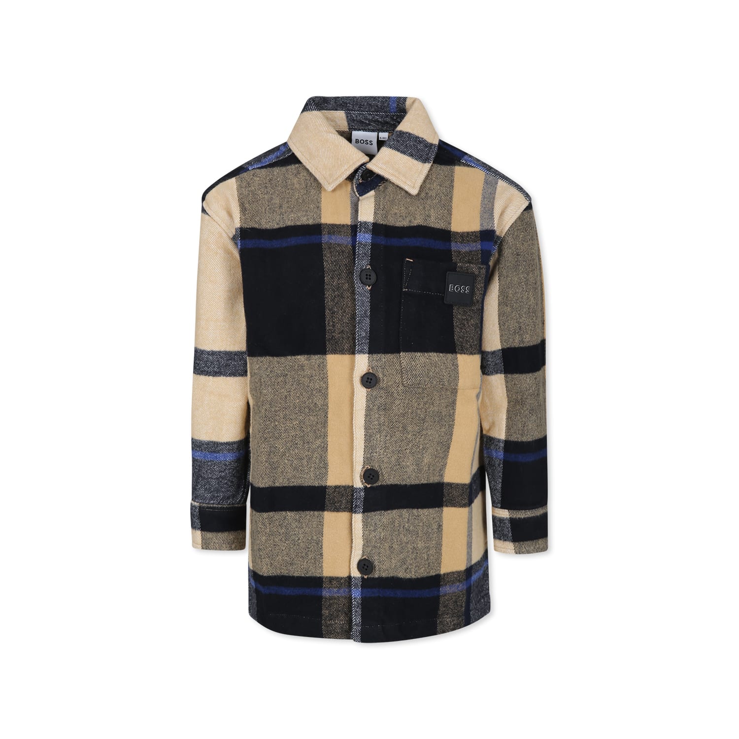 Hugo Boss Beige Shirt For Boy With Logo In Beige