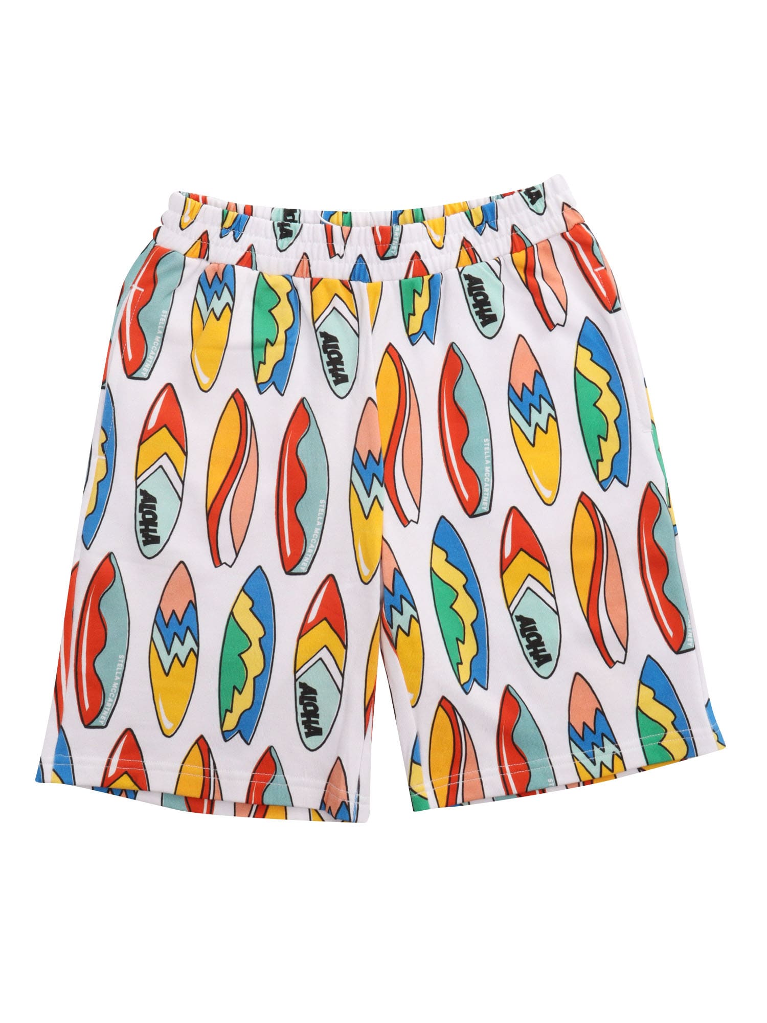 Stella Mccartney Kids' Short With Colorful Pattern In White