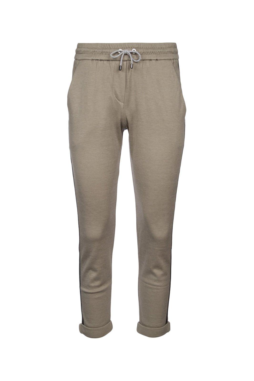 Shop Brunello Cucinelli Drawstring Track Pants In Green