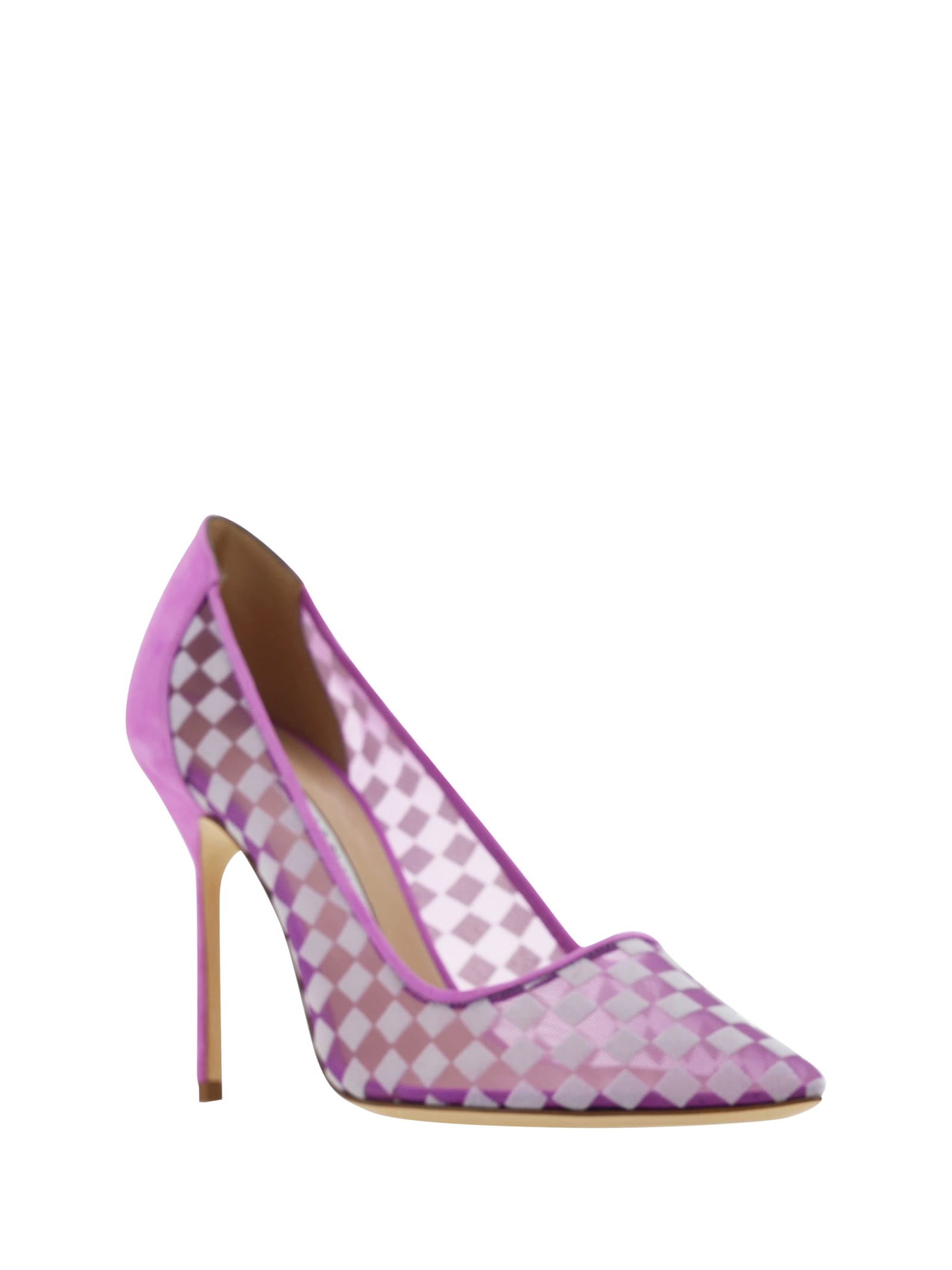 Shop Manolo Blahnik Mesh Pumps In Yoth