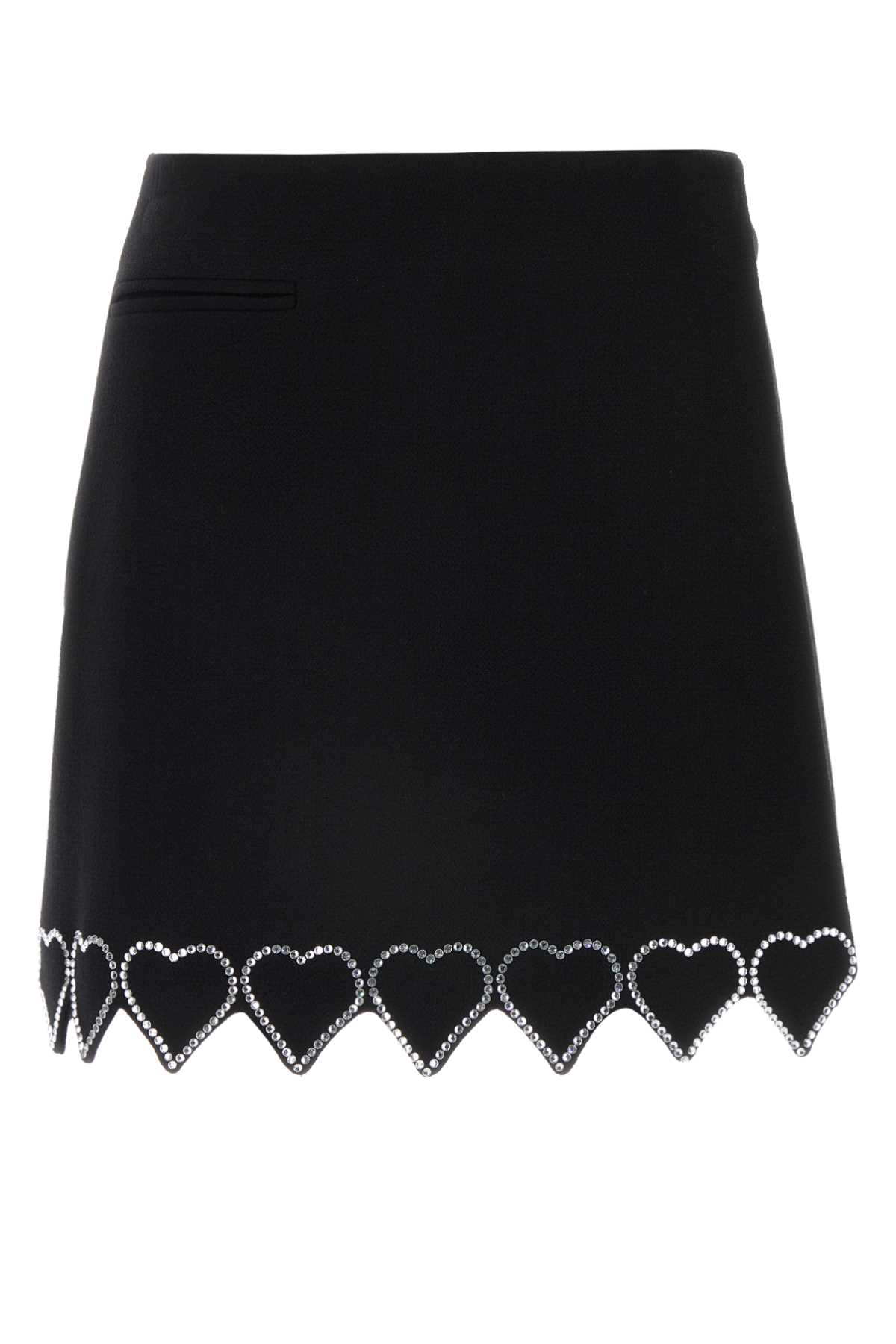 Black Wool Mini Skirt