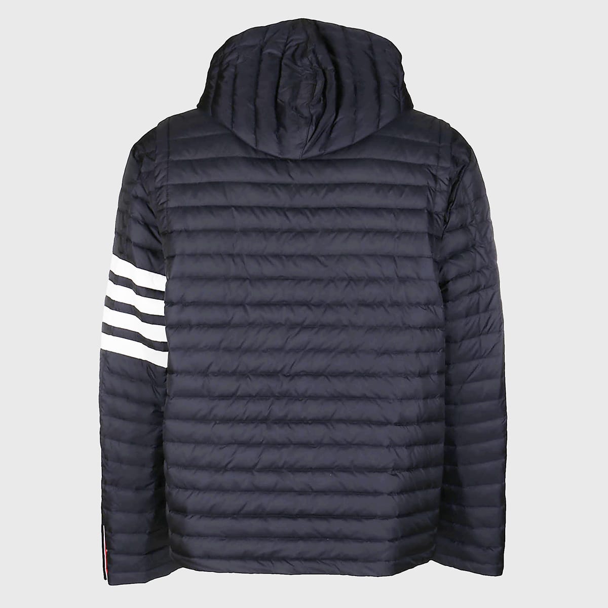 Thom Browne Navy Blue And White Down Jacket