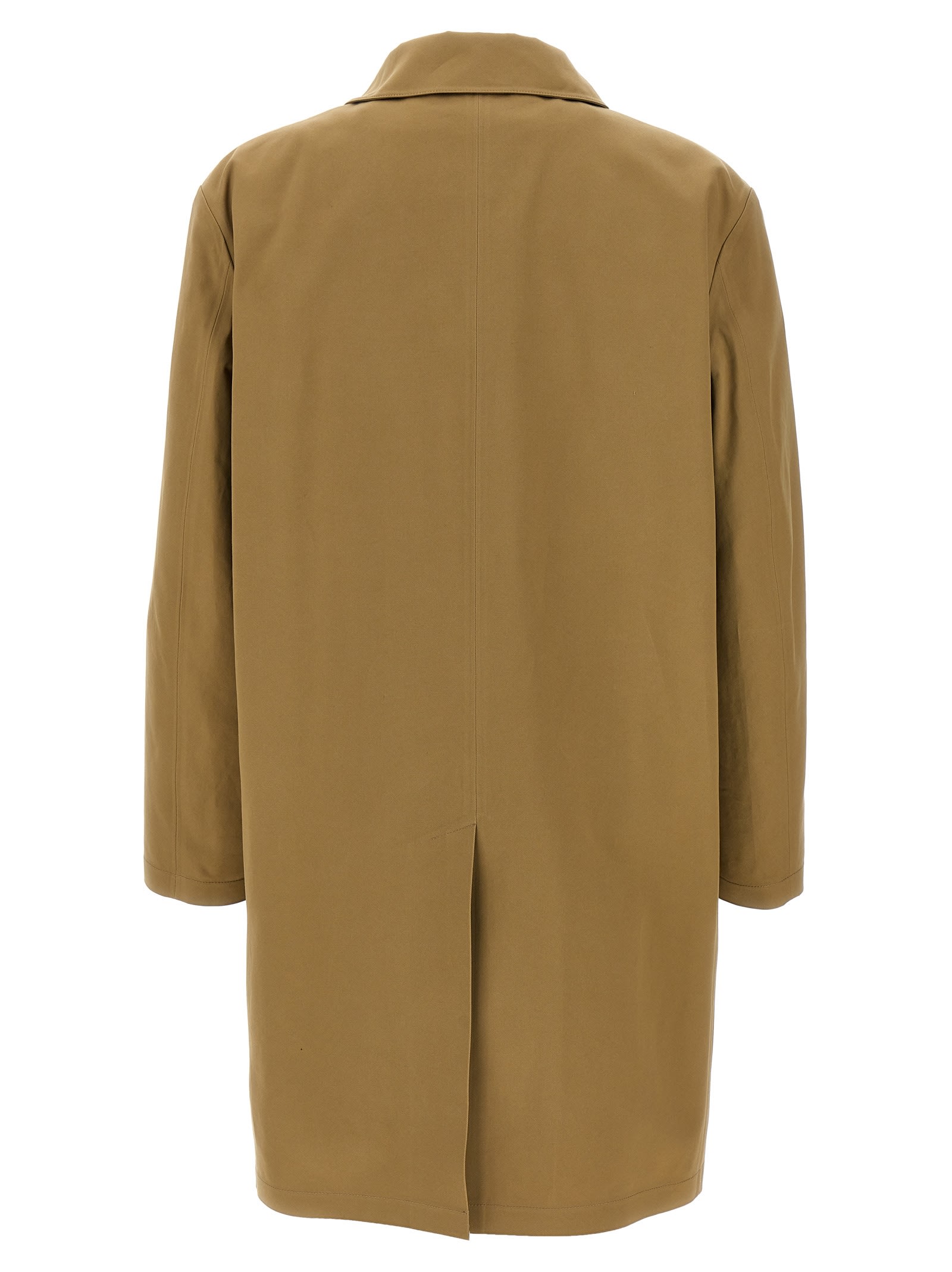 Saint Laurent Men's Mac Gabardine Coat In Brown