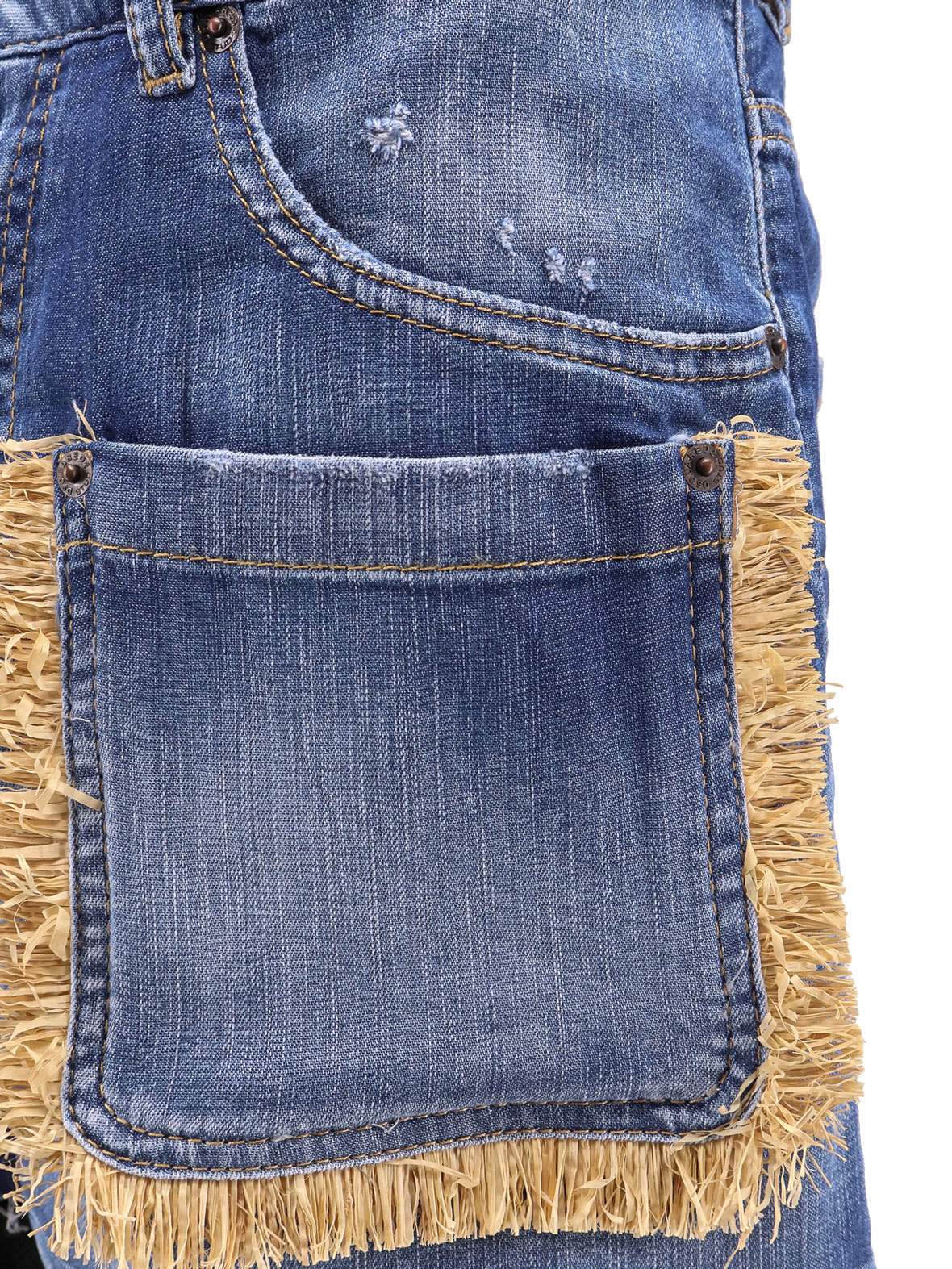 Dsquared2 Summer Lovers Denim Shorts With Fringe Detailing