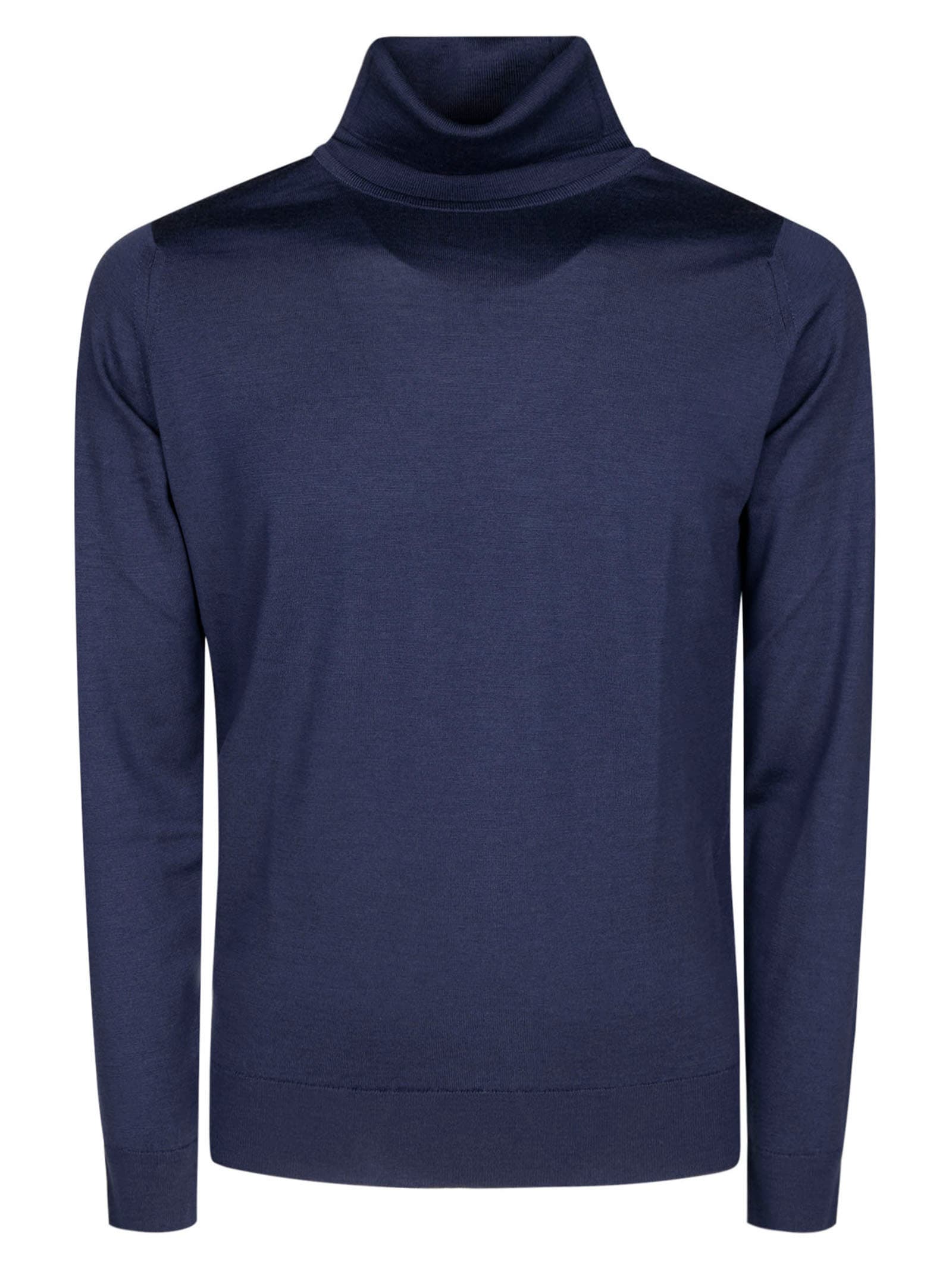 Shop John Smedley Cherwell Pullover Ls In Smoke Blue