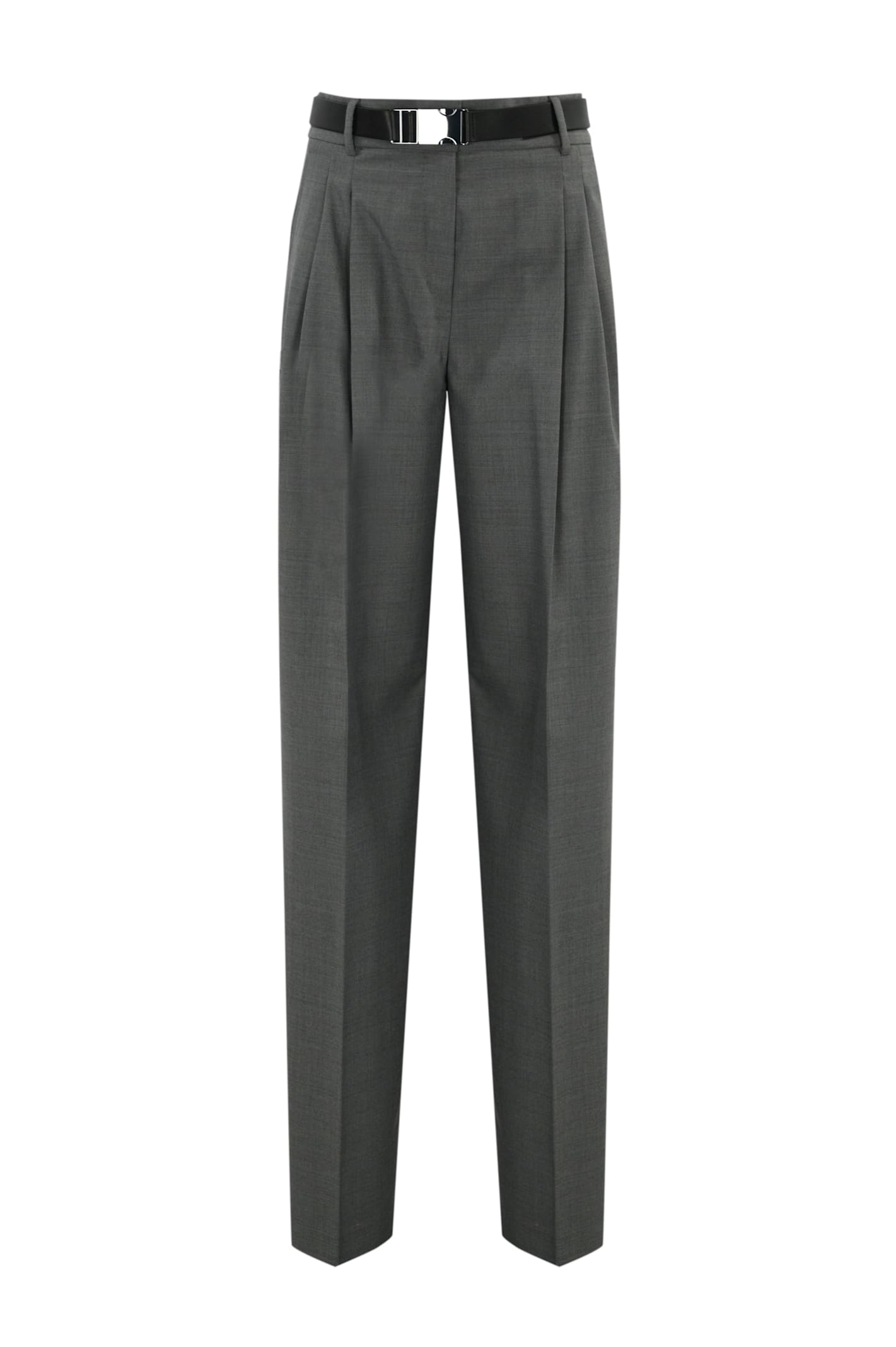 Shop Max Mara Juanita Wool Trousers In Grigio Melange