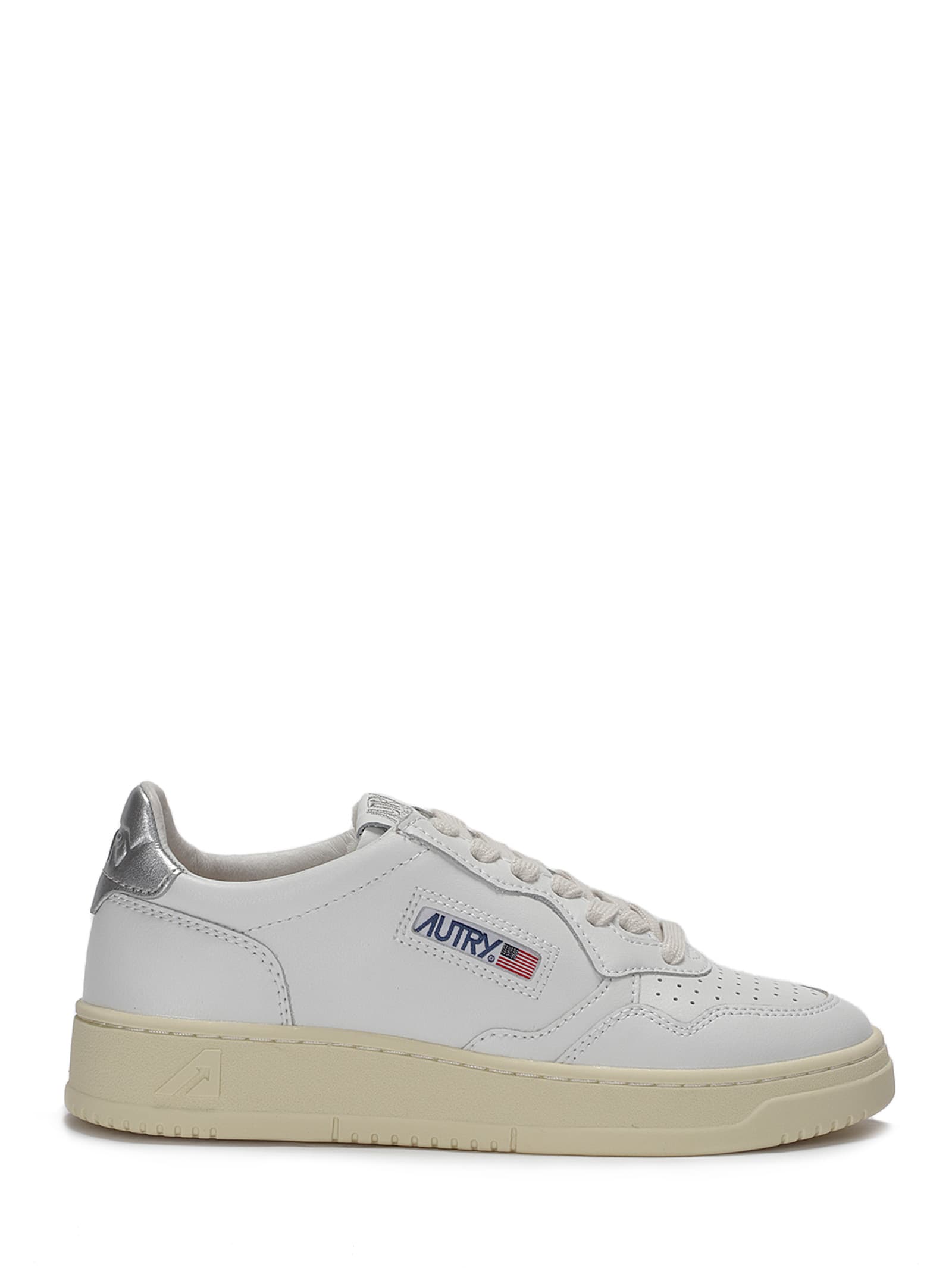 Autry Medalist Low-top Bicolor Leather Sneakers In White