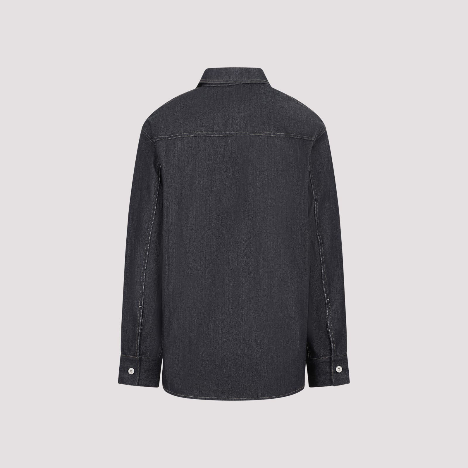 Shop Jil Sander Cotton Denim Shirt In Dark Blue