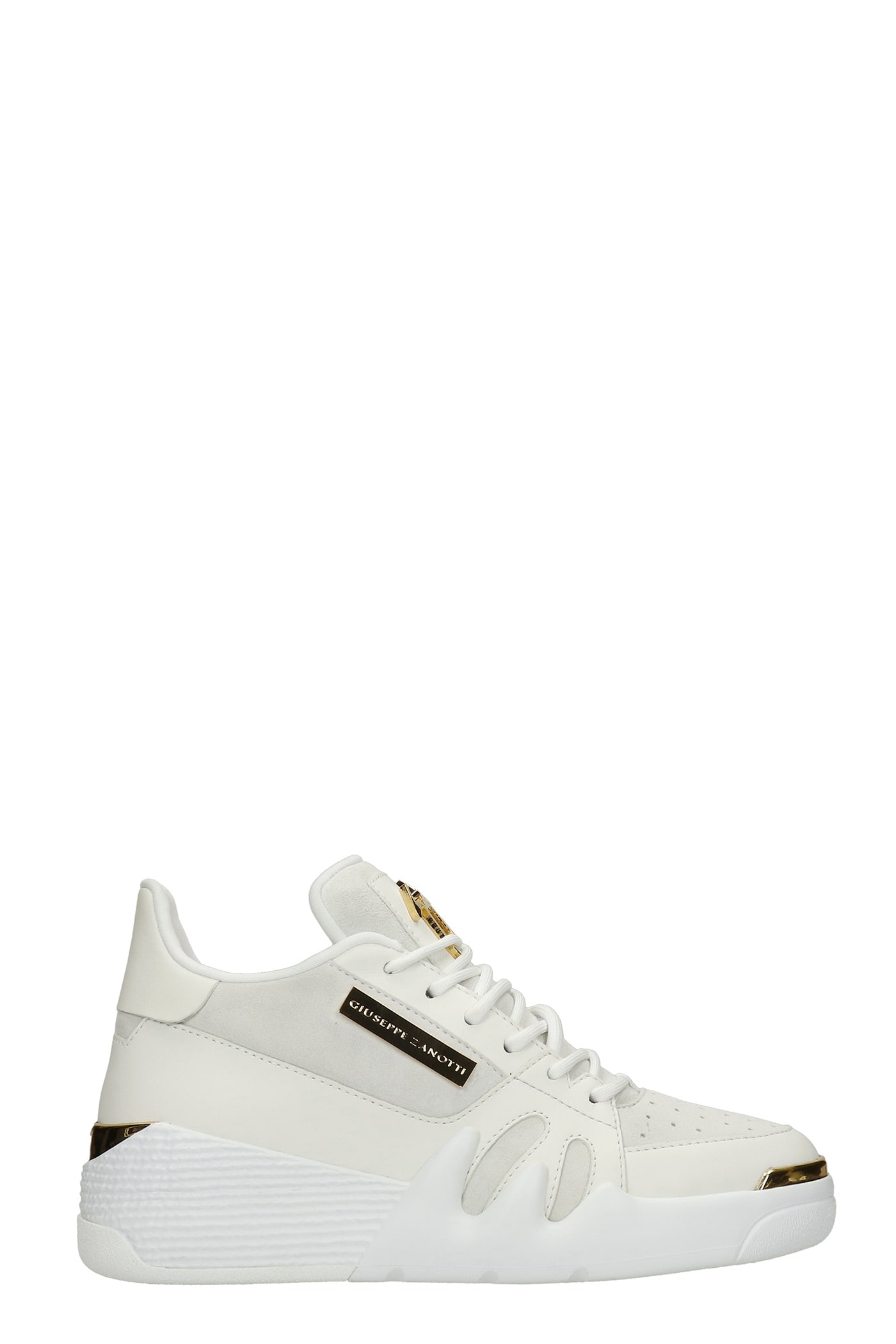 Giuseppe Zanotti Sneakers In White Suede And Leather