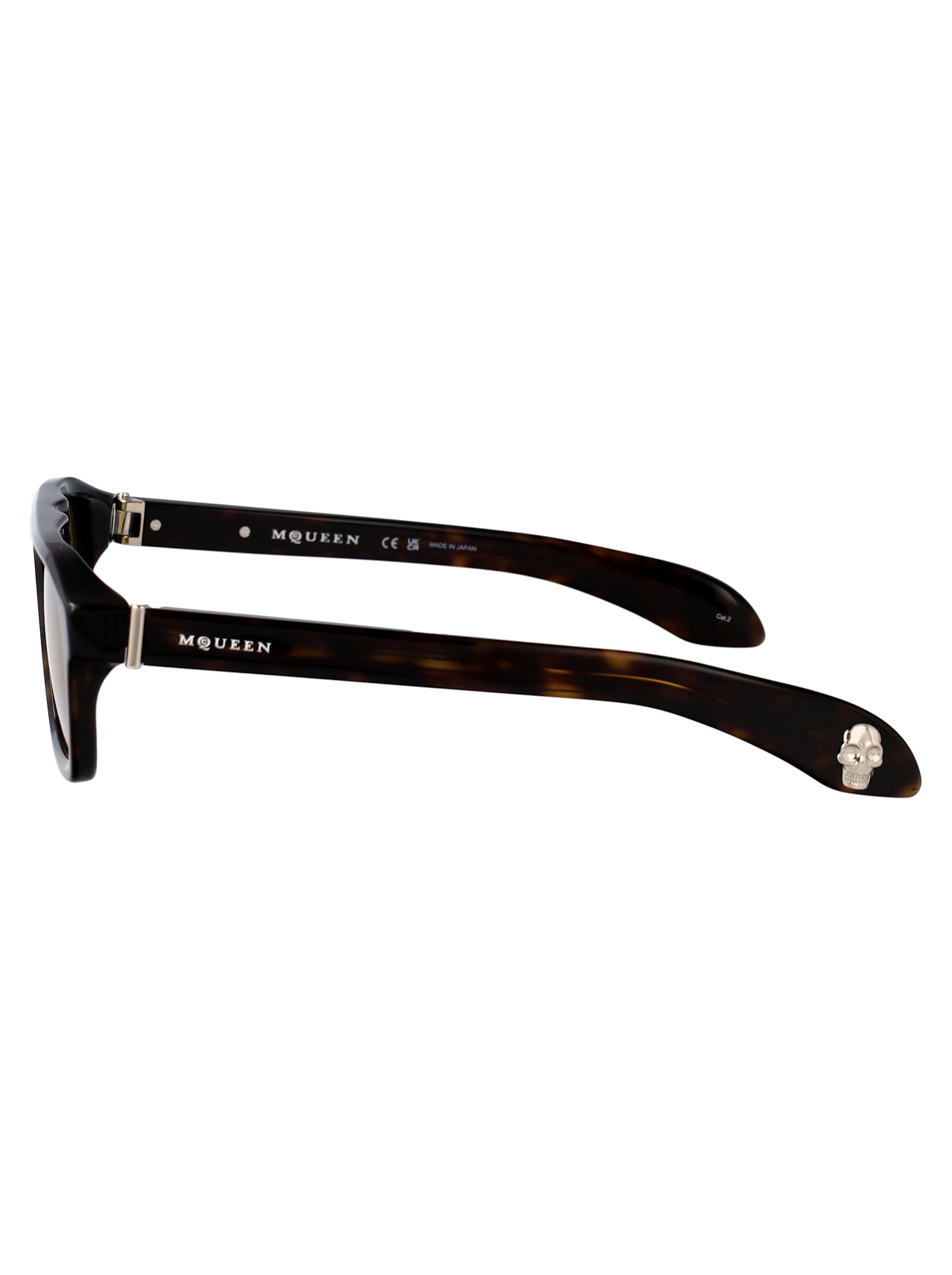 Alexander Mcqueen Havana-havana-yellow Recycled Acetate Sunglasses