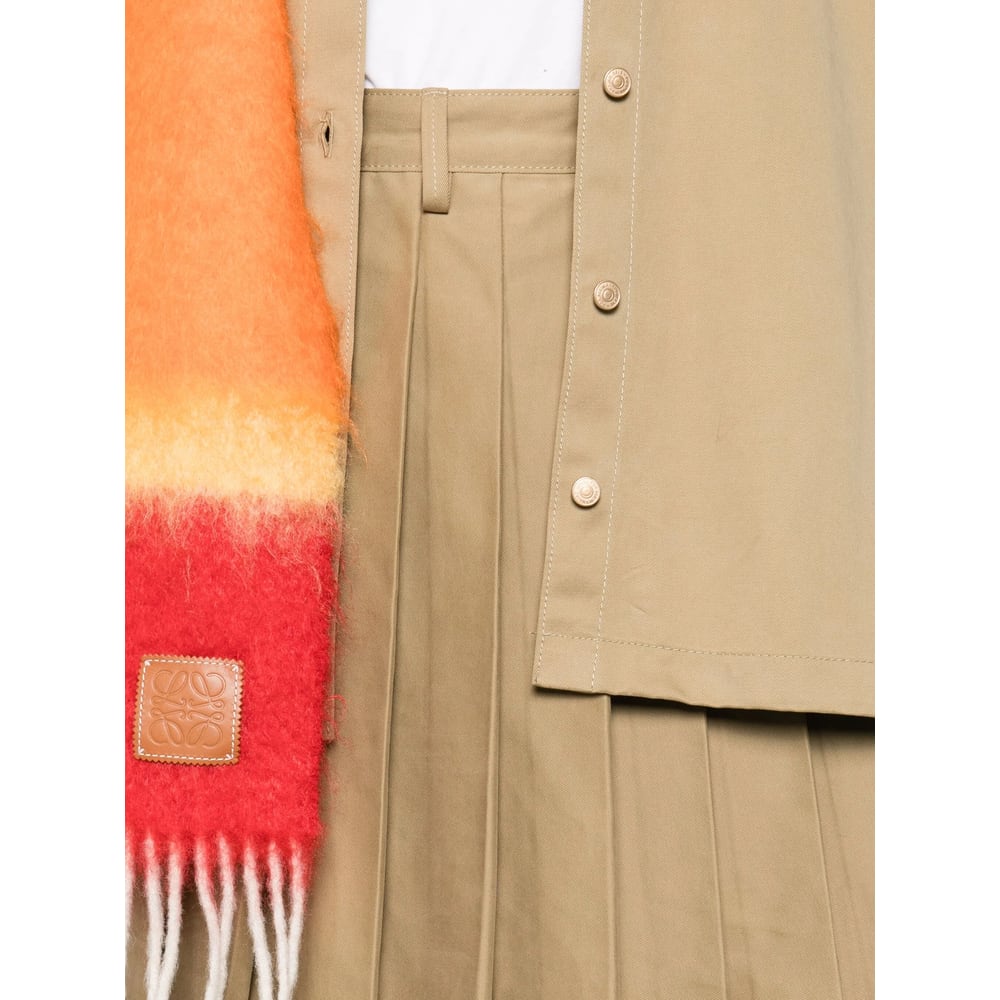 7 For All Mankind Pleated Mini Skirt Twill Sand Storm In Brown