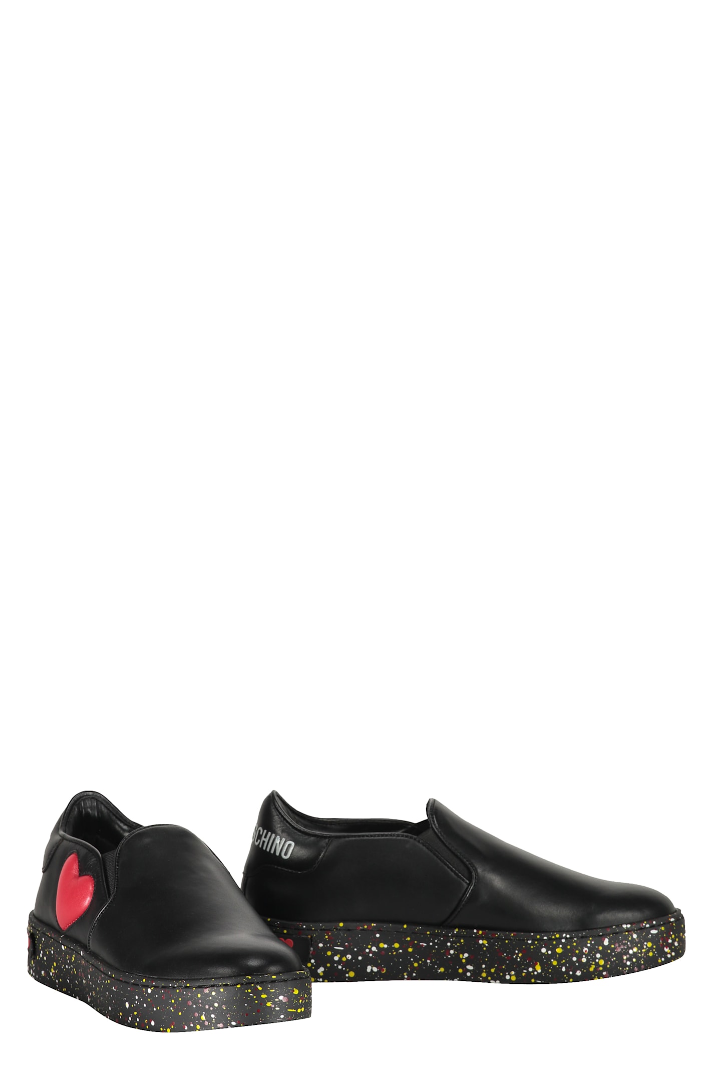 Shop Love Moschino Slip-on Sneakers In Black